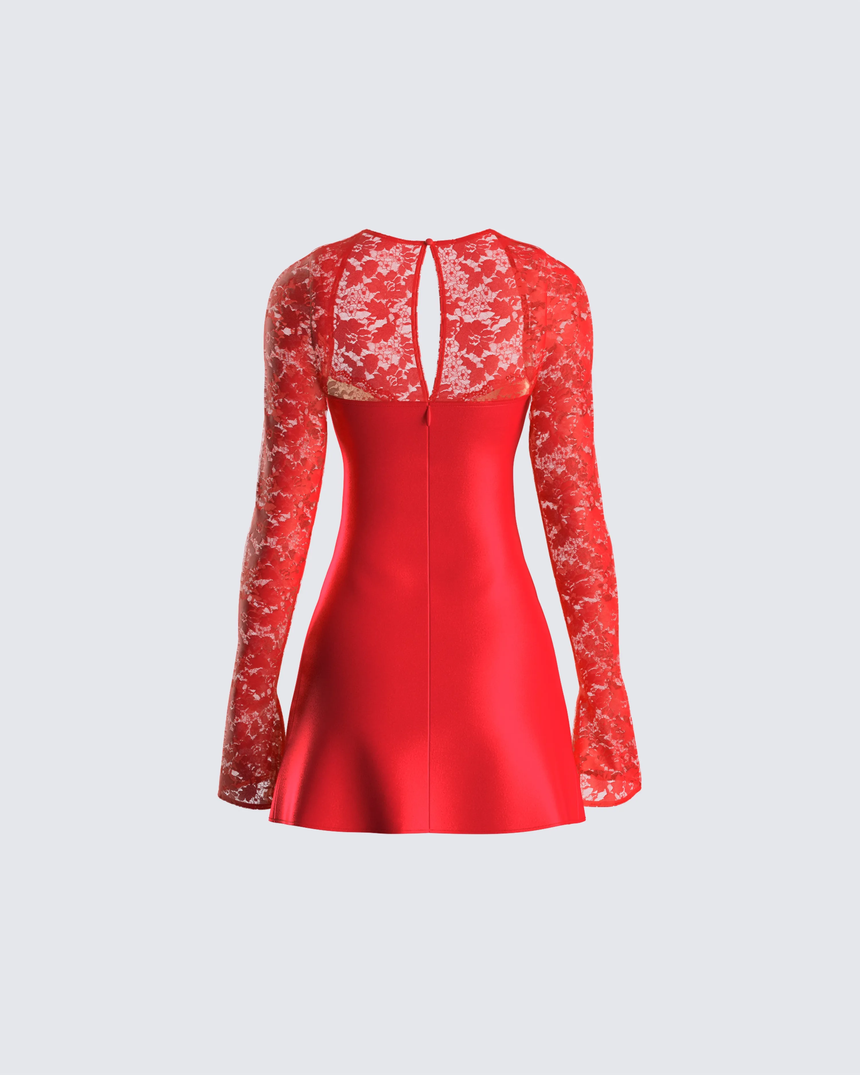 Willis Red Lace Mini Dress sold by Finesse product image thumbnail 3