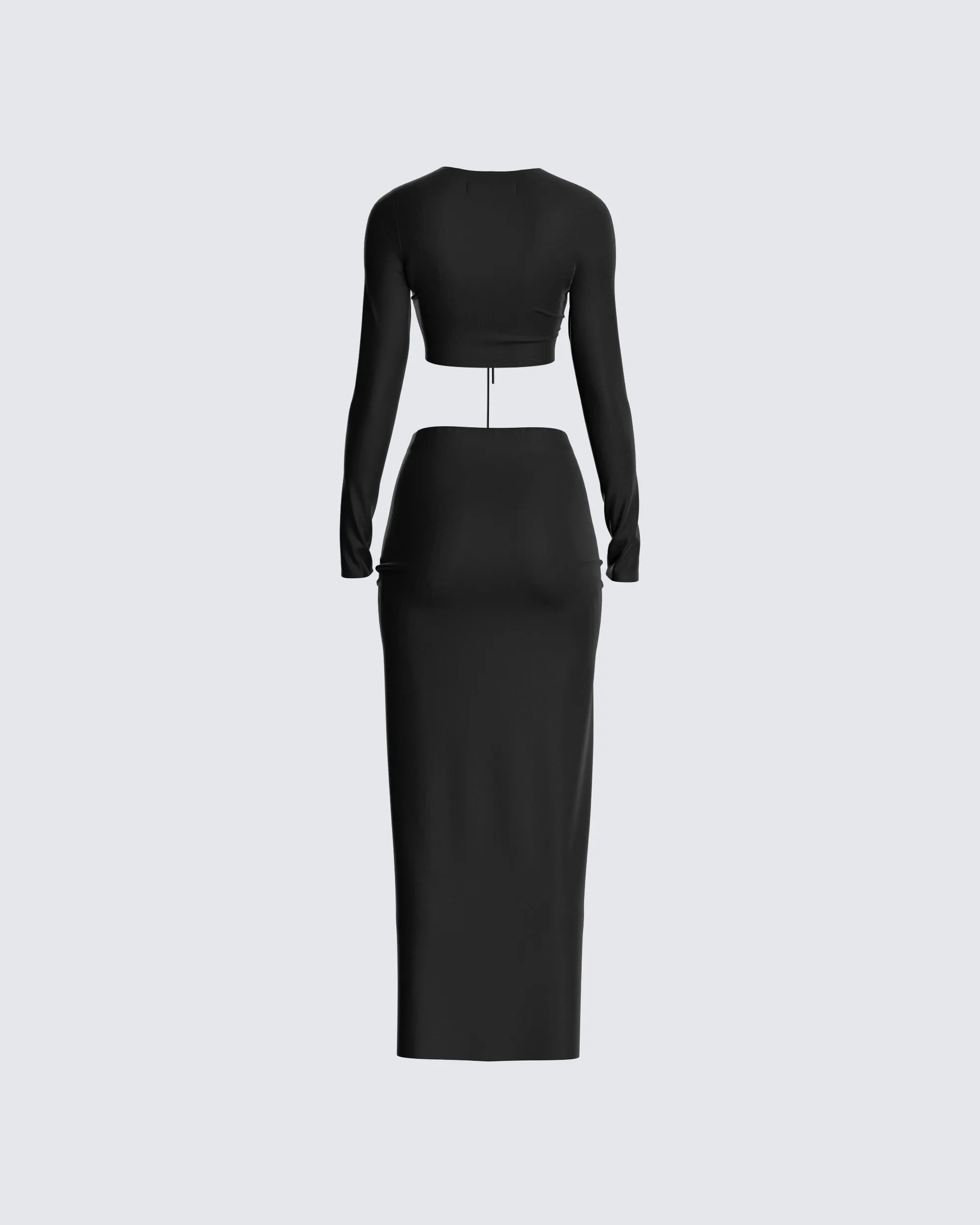 Nadia Black Top & Skirt Set sold by Finesse product image thumbnail 3