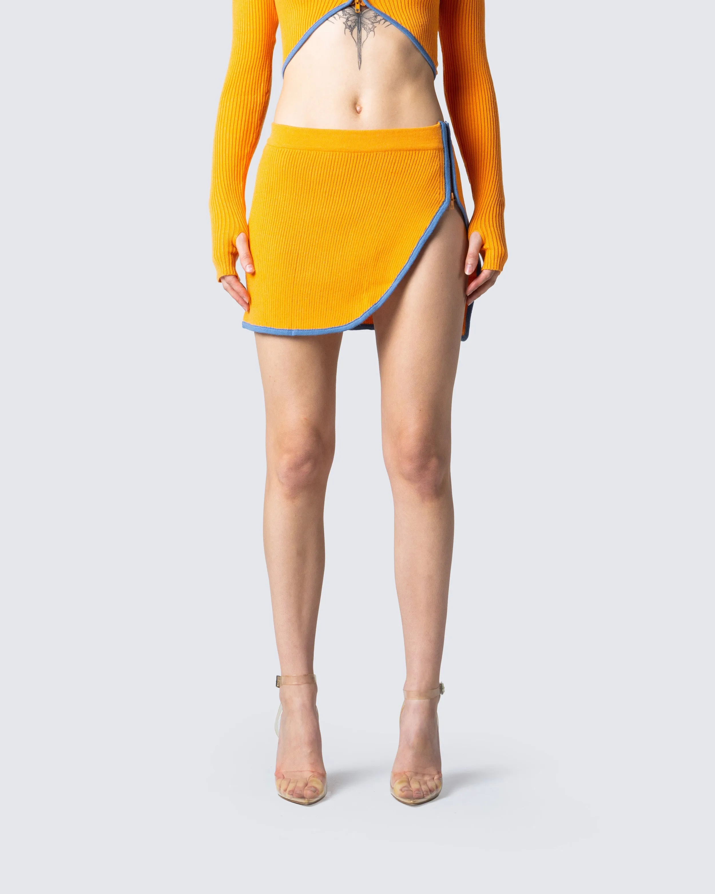 Riley Orange Mini Skirt sold by Finesse product image thumbnail 4