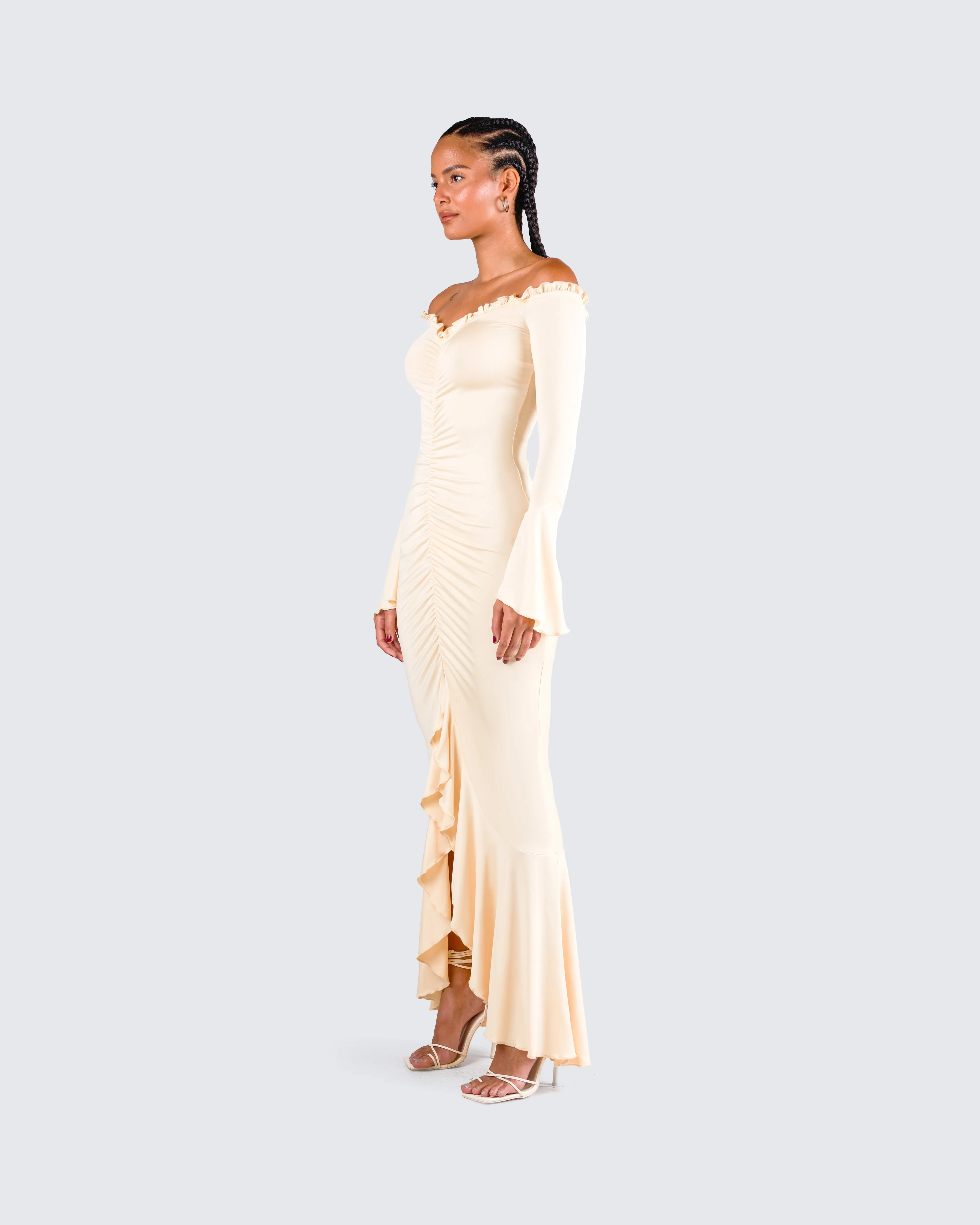 Rafella Yellow Off Shoulder Dress sold by Finesse product image thumbnail 5