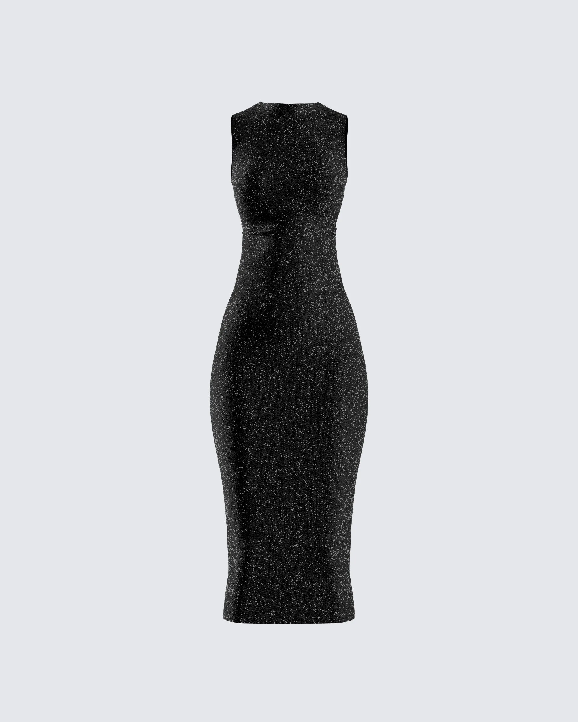 Umbra Black Shimmer Midi Dress sold by Finesse