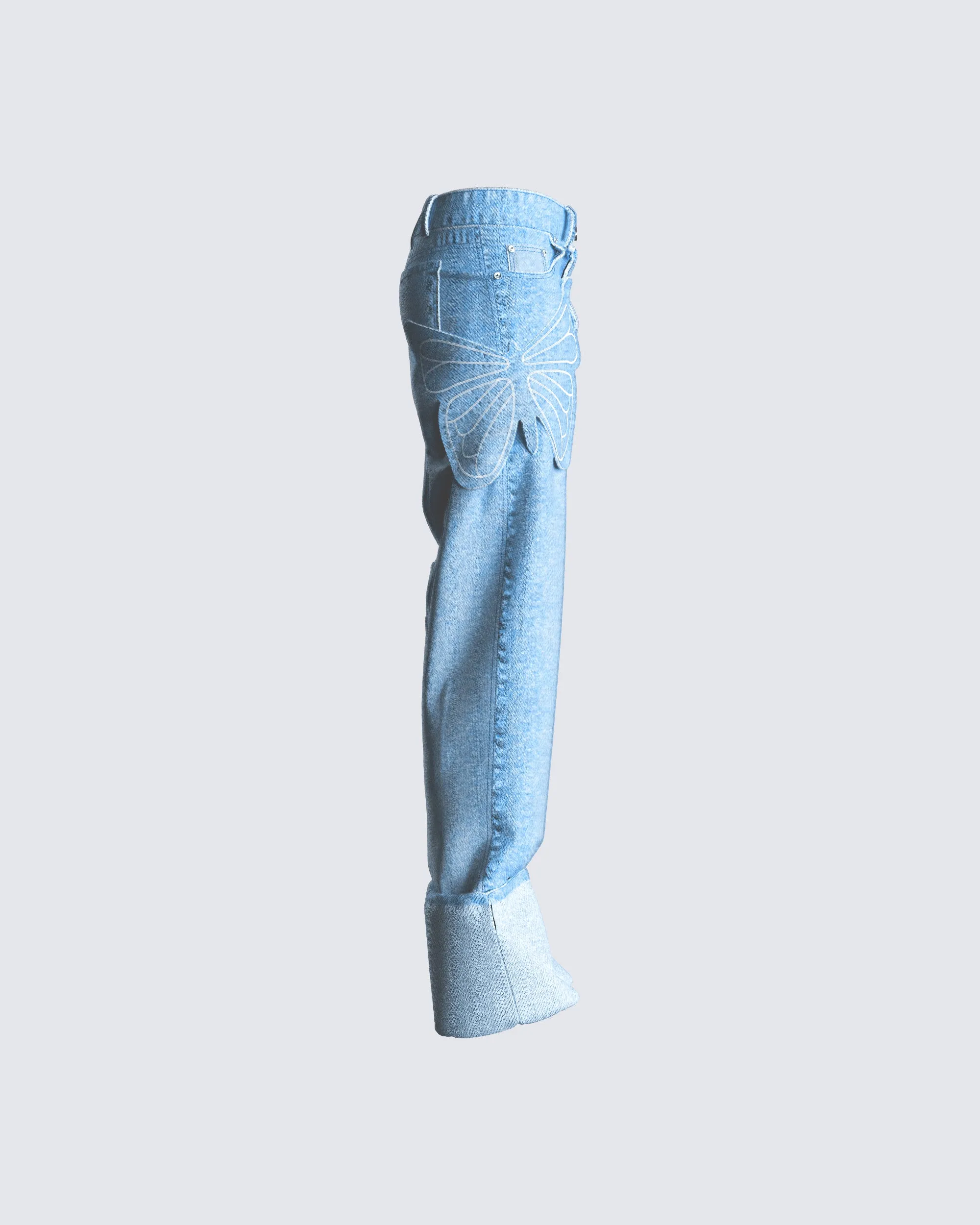 Suzie Blue Butterfly Denim Pant sold by Finesse product image thumbnail 2