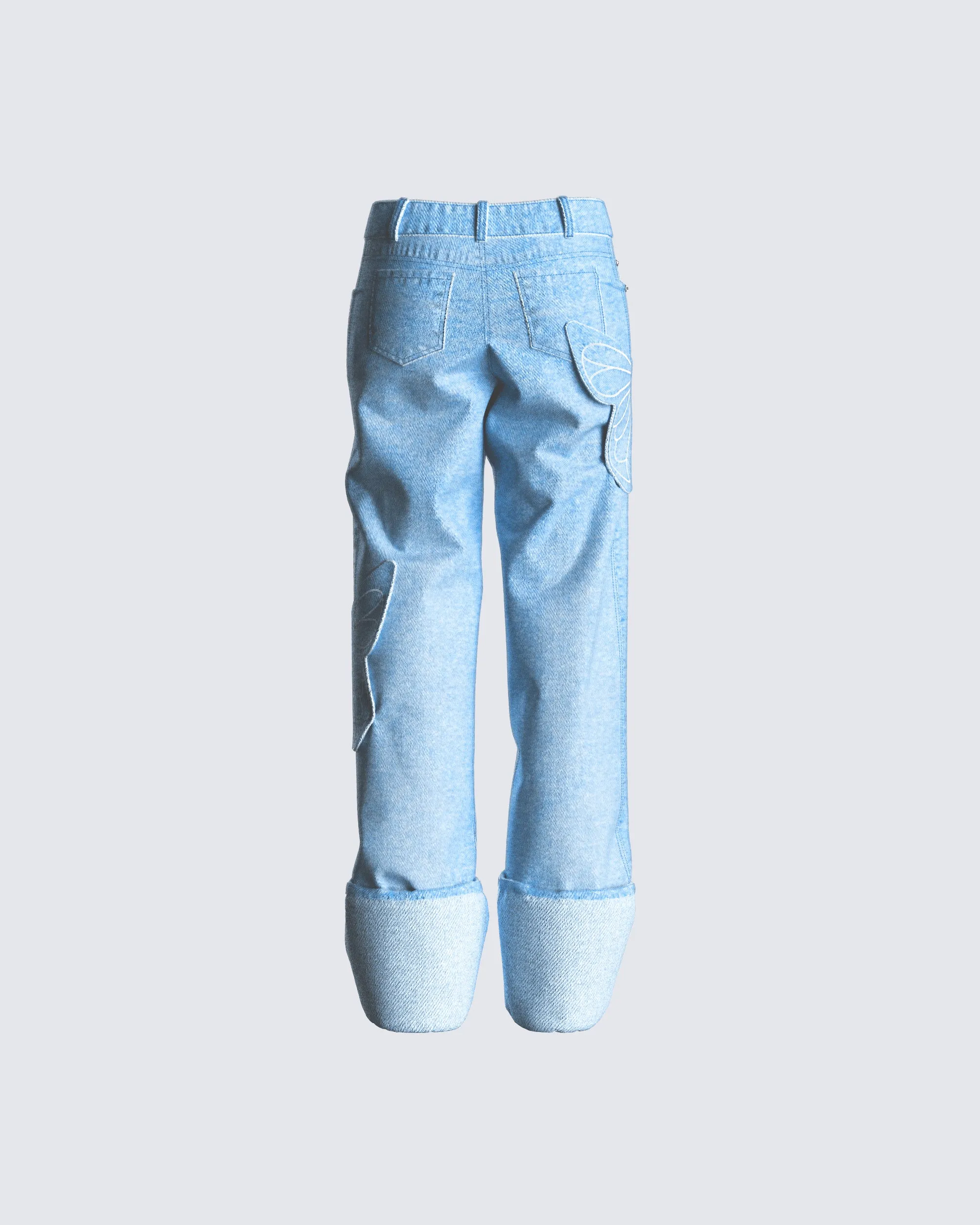 Suzie Blue Butterfly Denim Pant sold by Finesse product image thumbnail 3