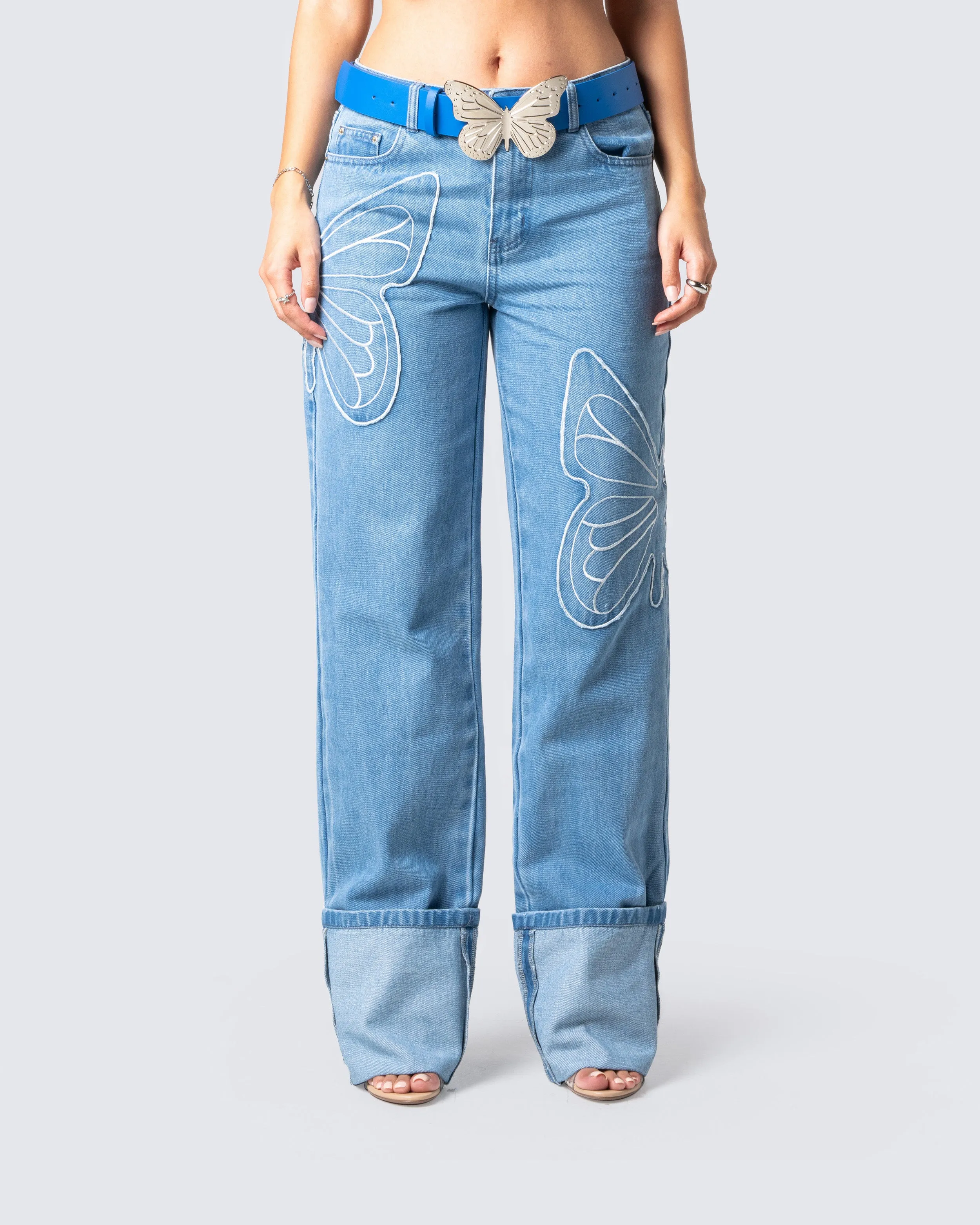 Suzie Blue Butterfly Denim Pant sold by Finesse product image thumbnail 4