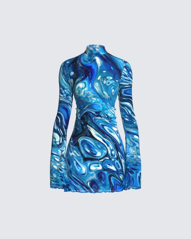 Dakota Abstract Print Mini Dress sold by Finesse