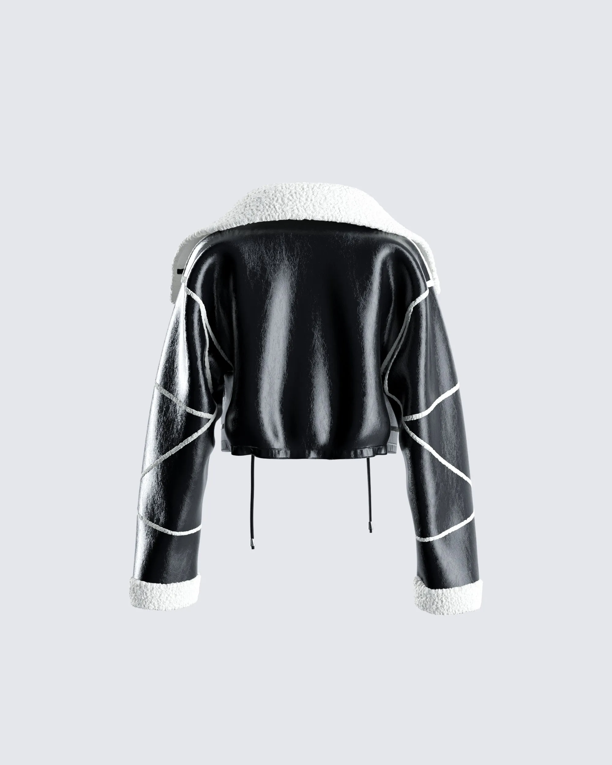 Coralie Black Sherpa Bonded Jacket sold by Finesse product image thumbnail 3