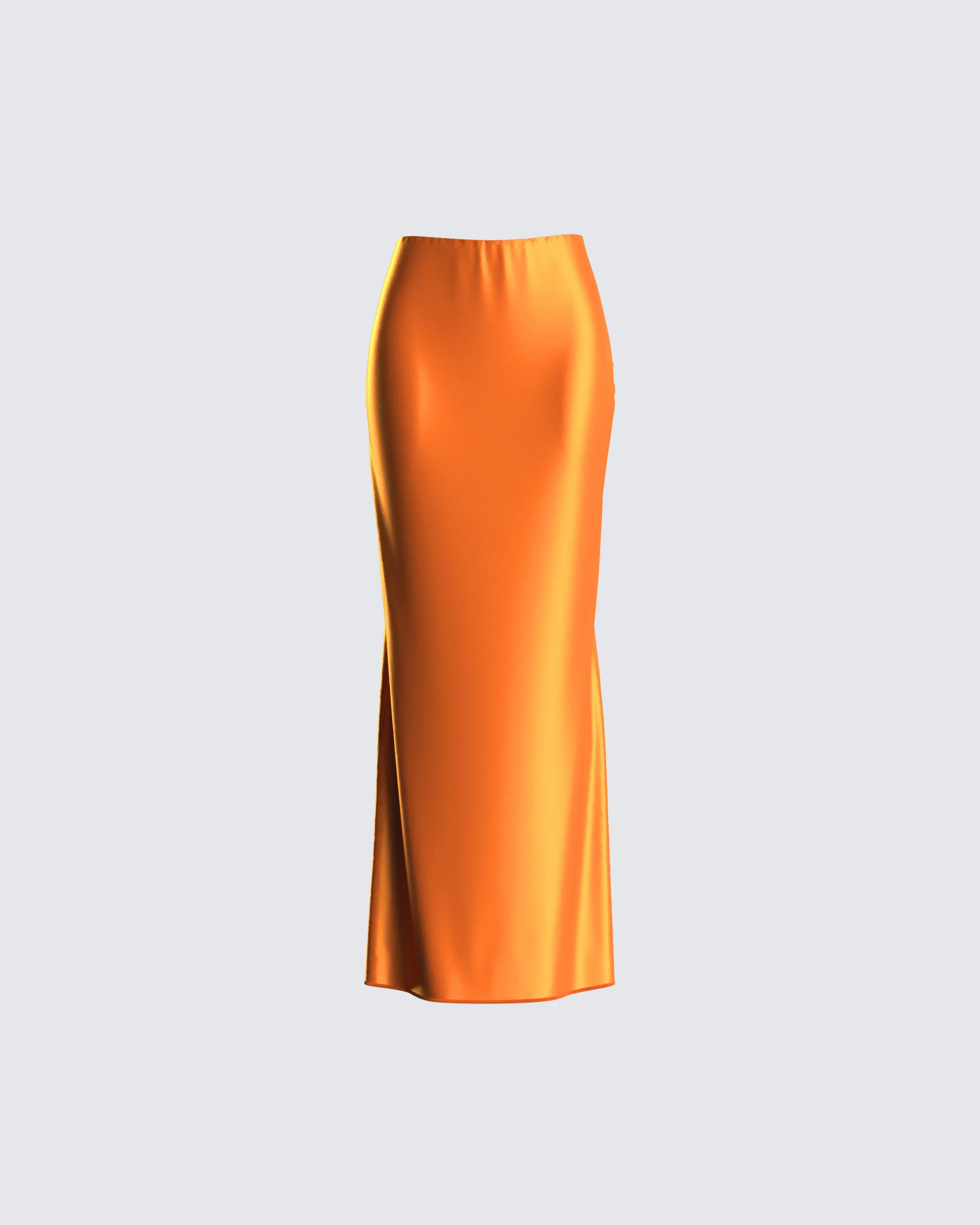 Odette Orange Satin Maxi Skirt sold by Finesse
