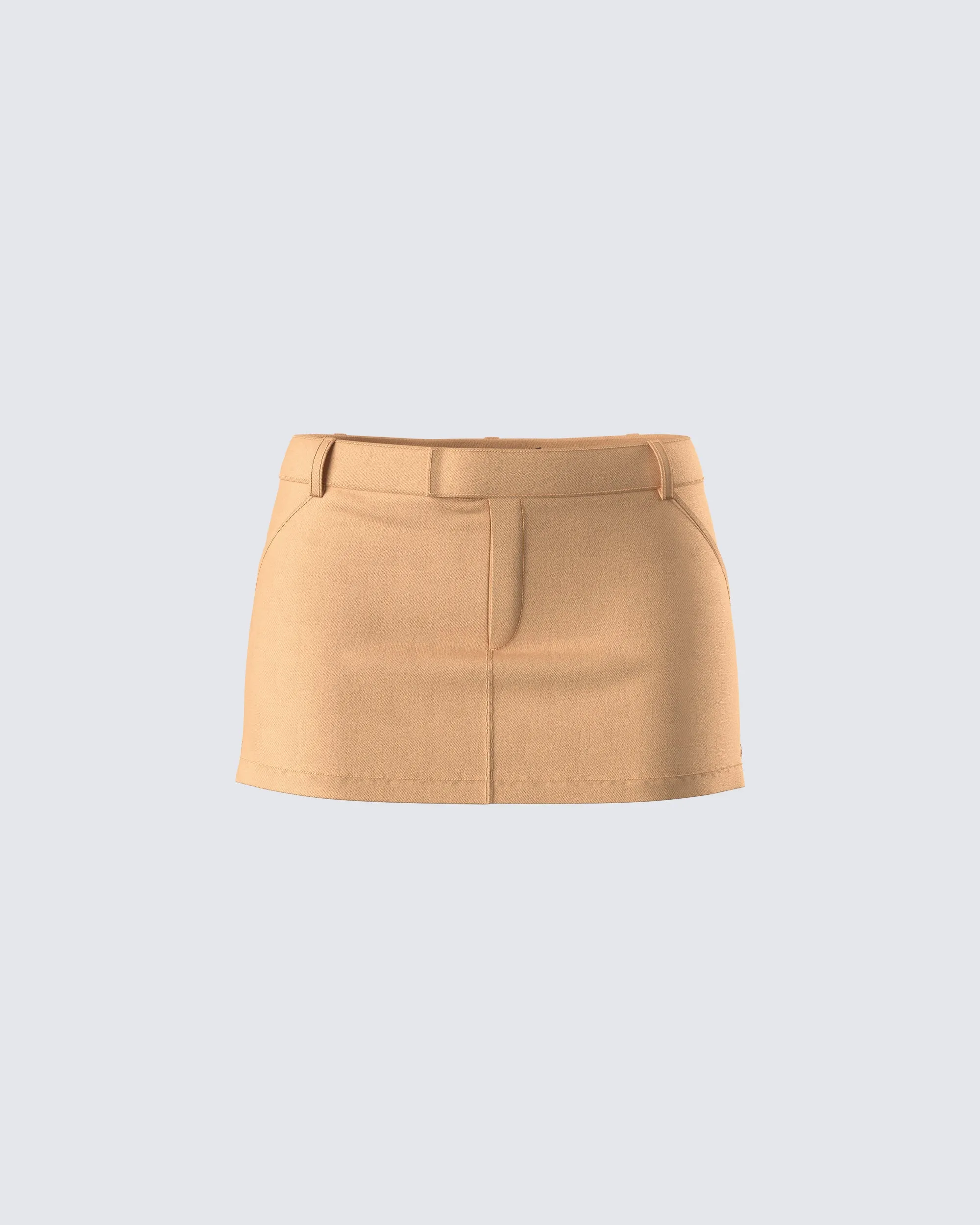 Harwell Tan Twill Mini Skirt sold by Finesse