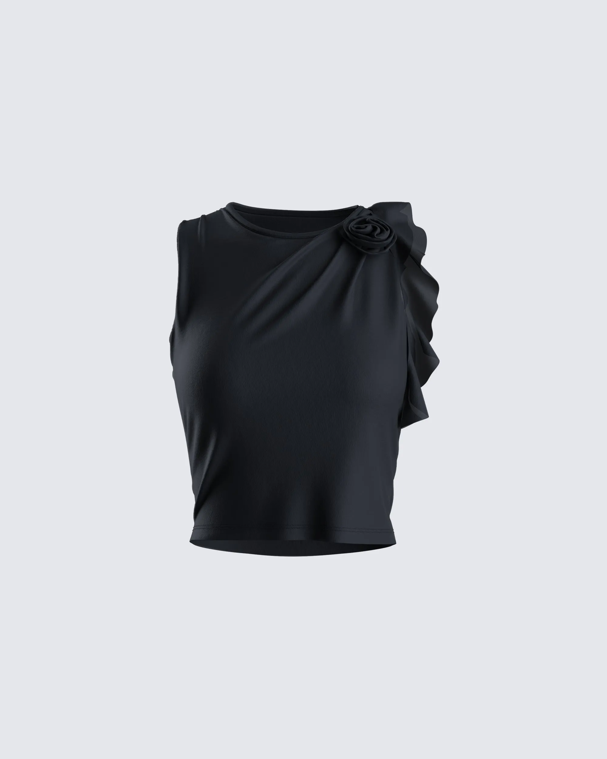 Veeti Black Jersey Crop Top sold by Finesse