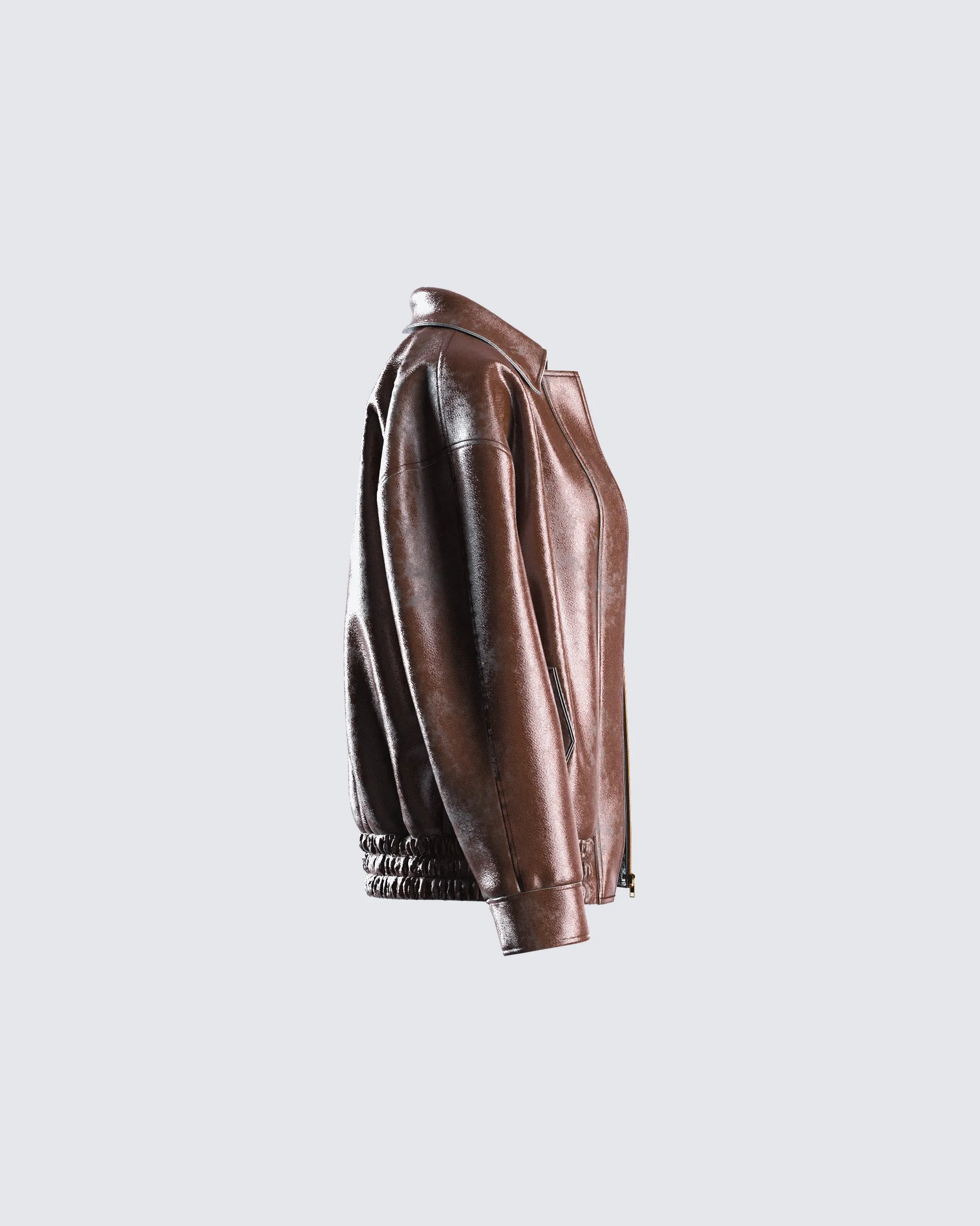 Maven Brown Vegan Leather Jacket sold by Finesse product image thumbnail 2