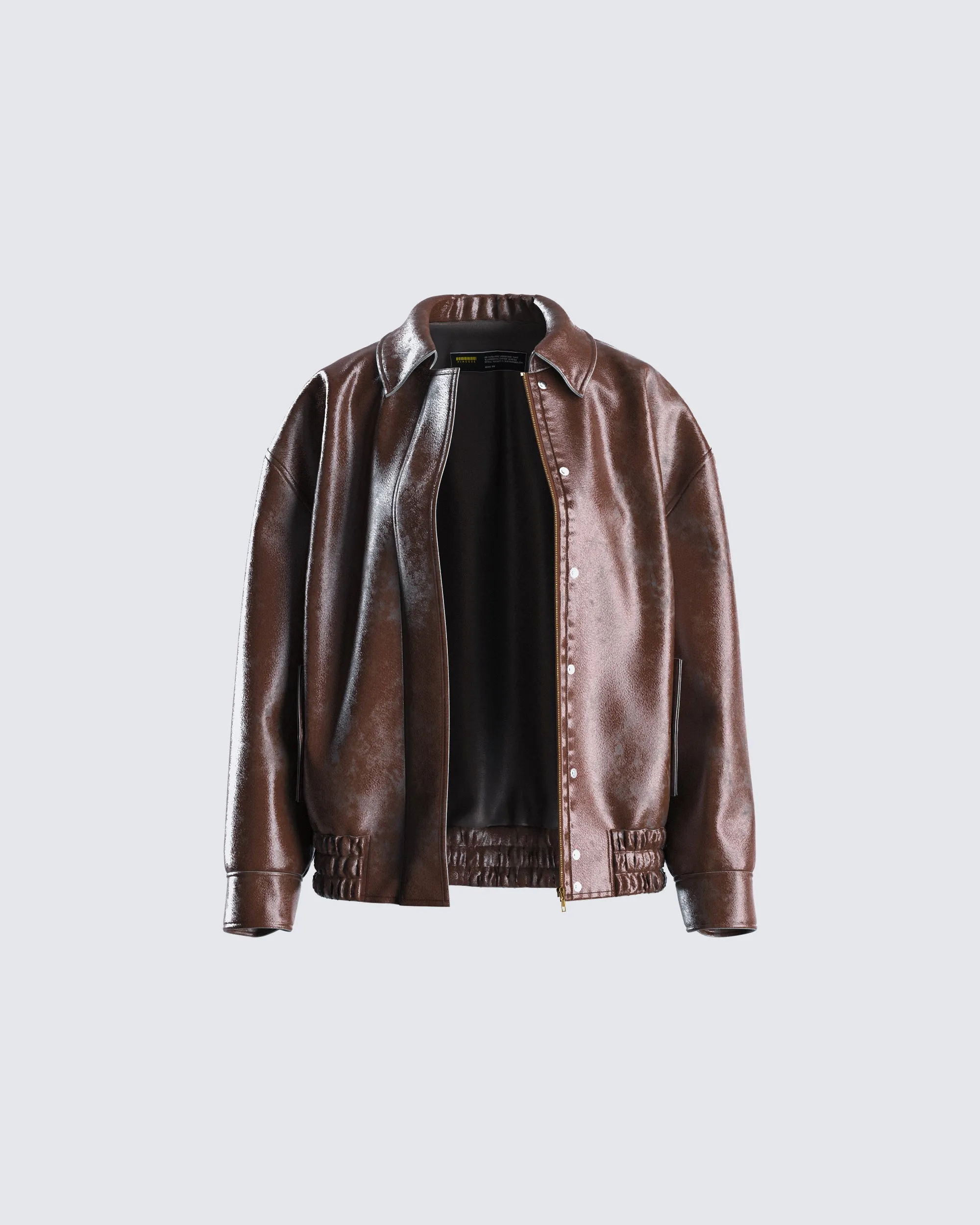 Maven Brown Vegan Leather Jacket sold by Finesse