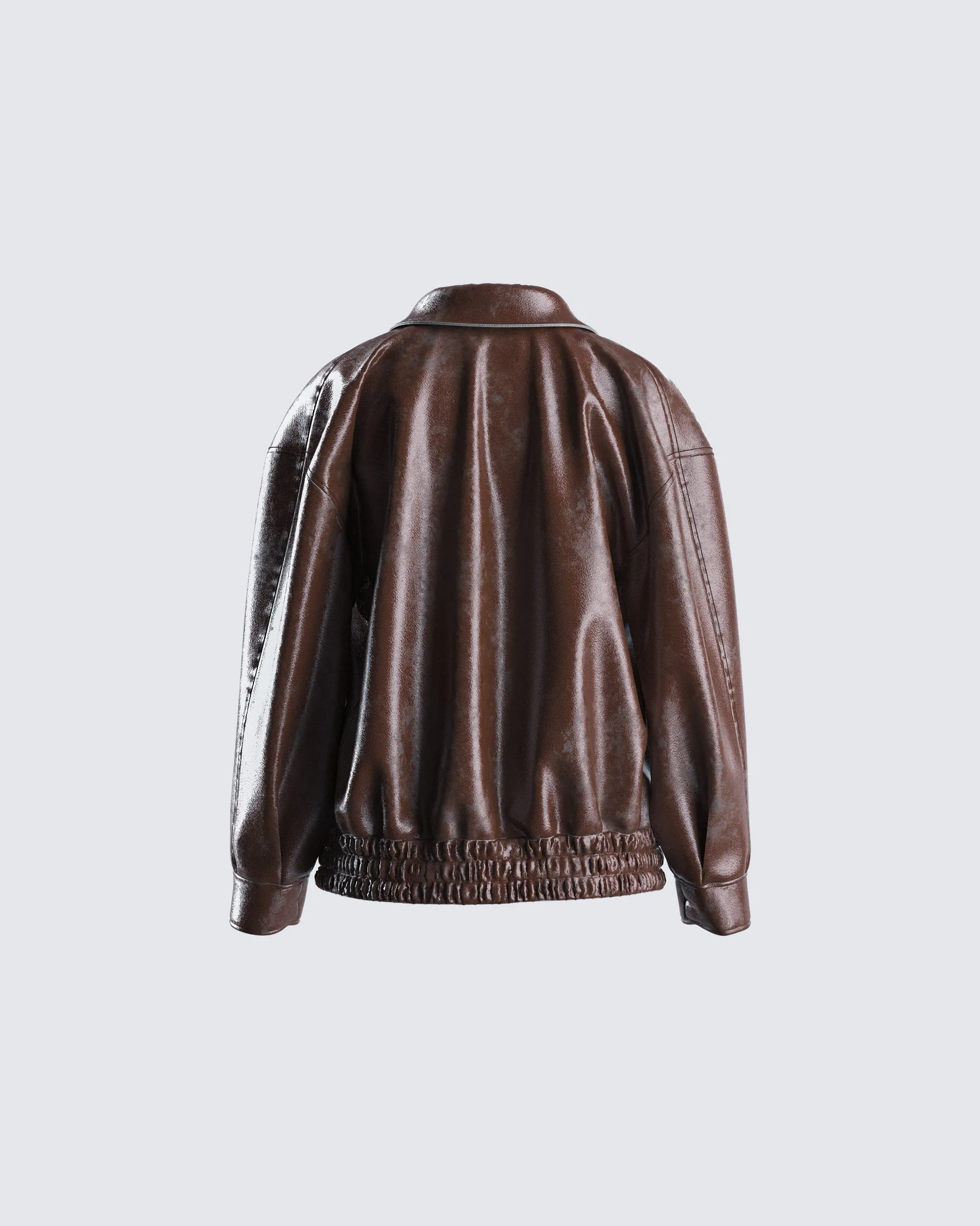 Maven Brown Vegan Leather Jacket sold by Finesse product image thumbnail 3
