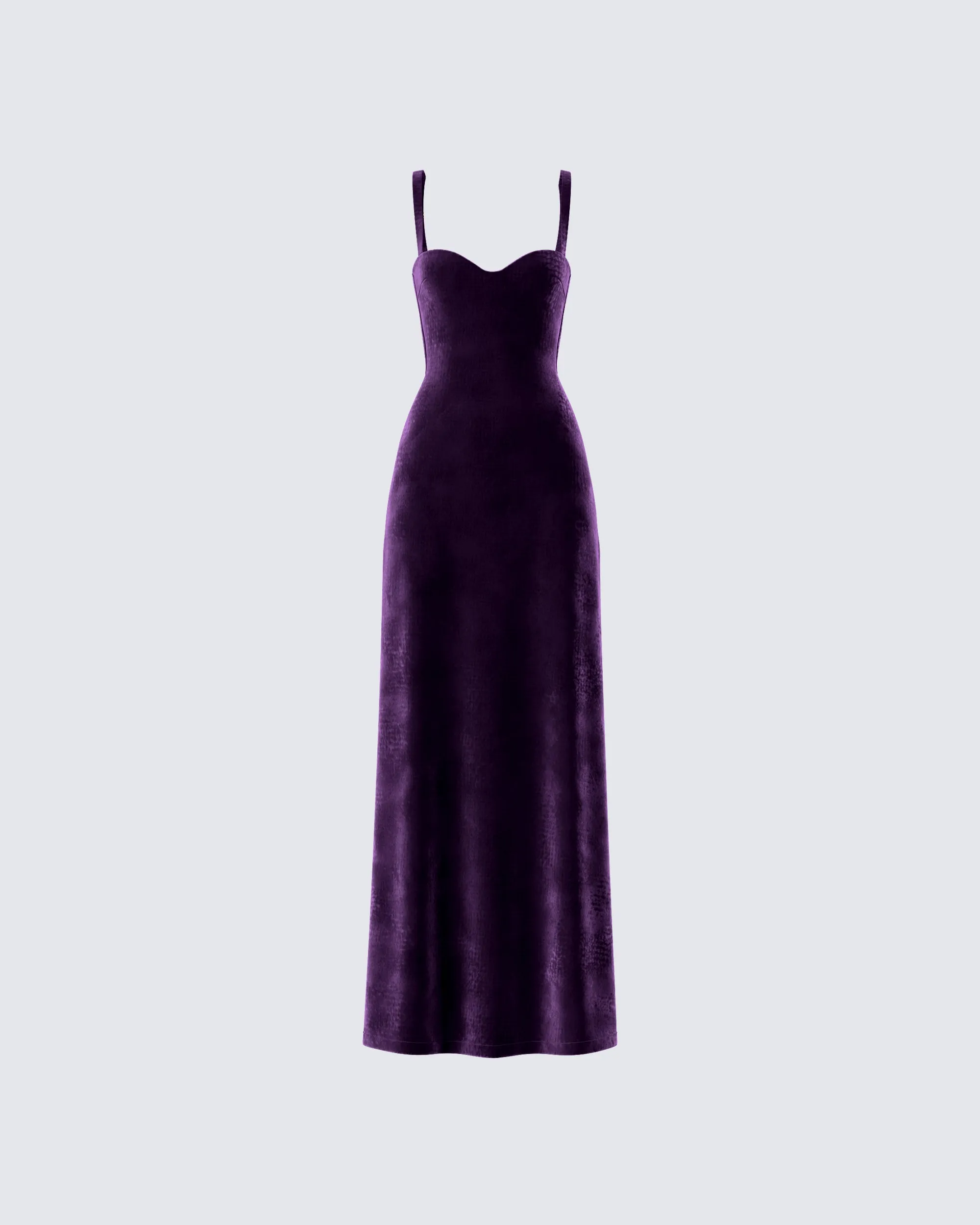 Stephanie Purple Velvet Maxi Dress sold by Finesse