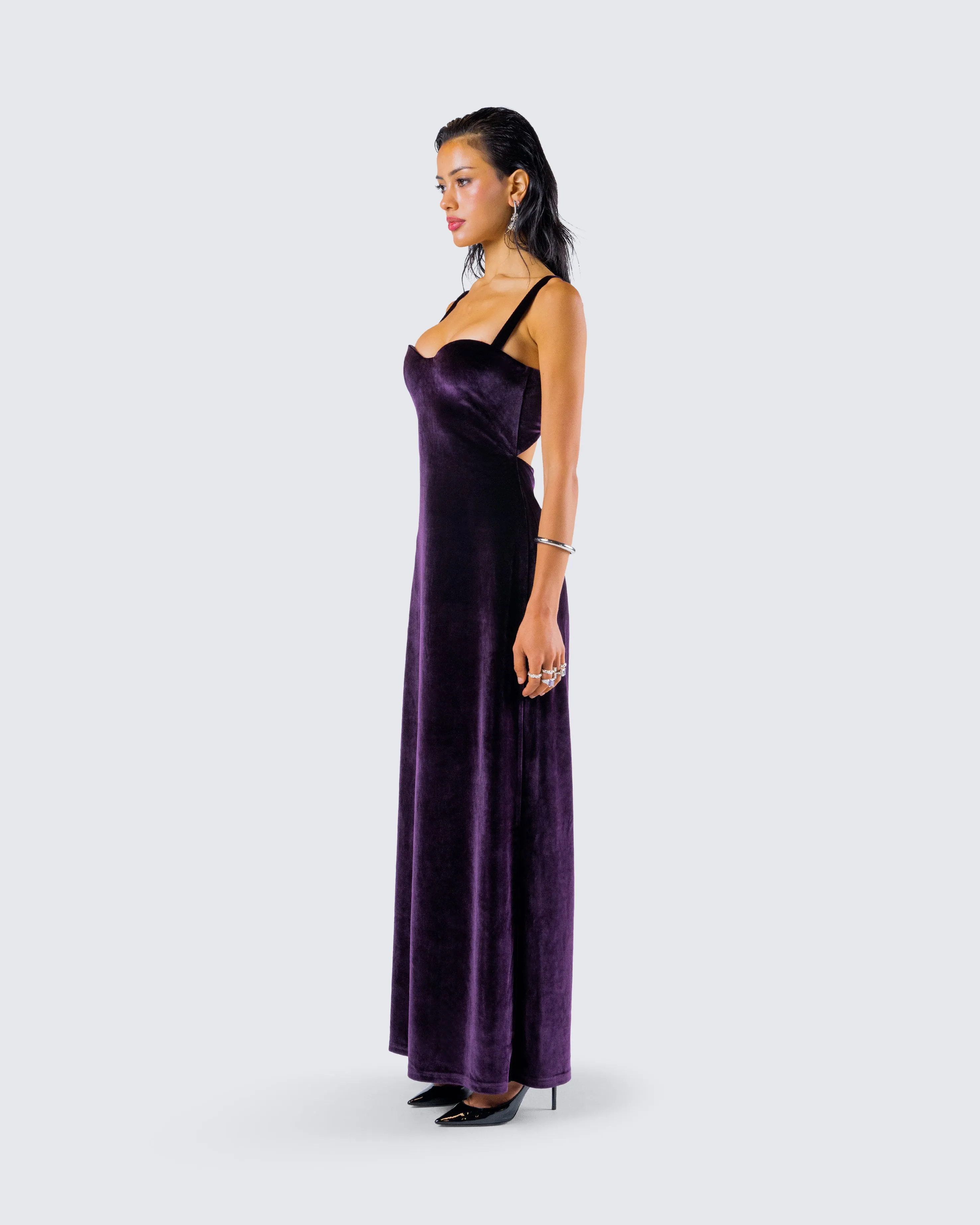 Stephanie Purple Velvet Maxi Dress sold by Finesse product image thumbnail 5