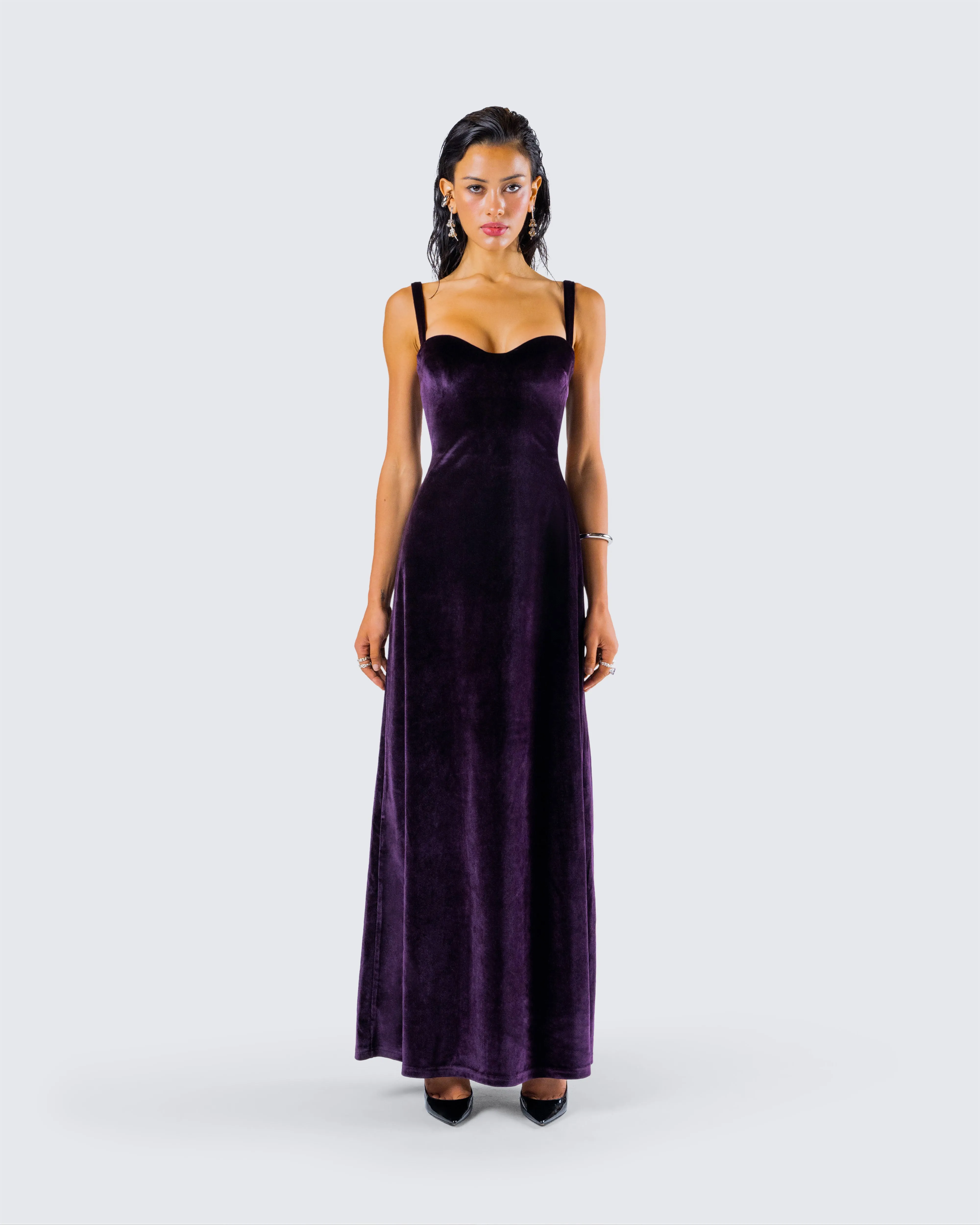 Stephanie Purple Velvet Maxi Dress sold by Finesse product image thumbnail 4