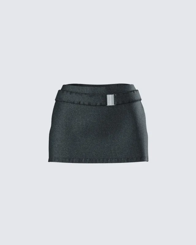 Sammy Black Belted Mini Skirt sold by Finesse