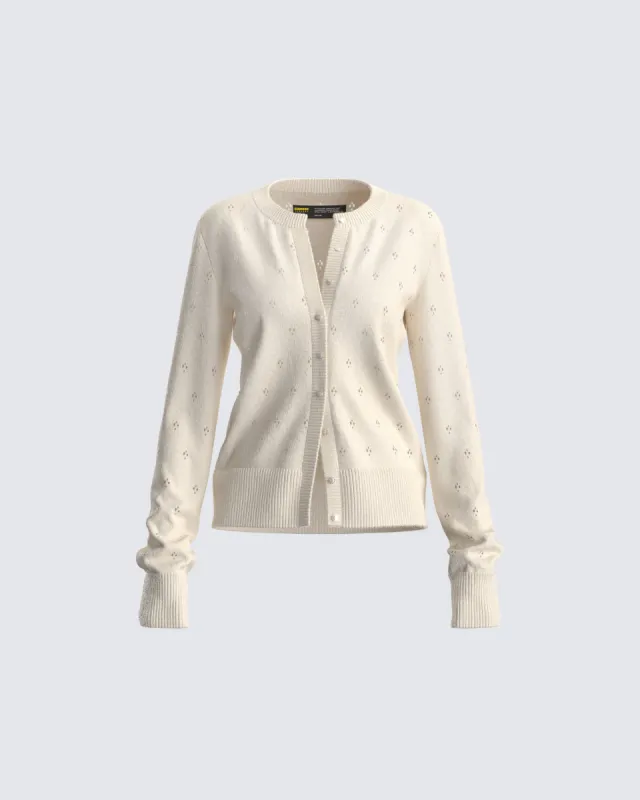 Dove Ivory Sweater Knit Cardigan sold by Finesse
