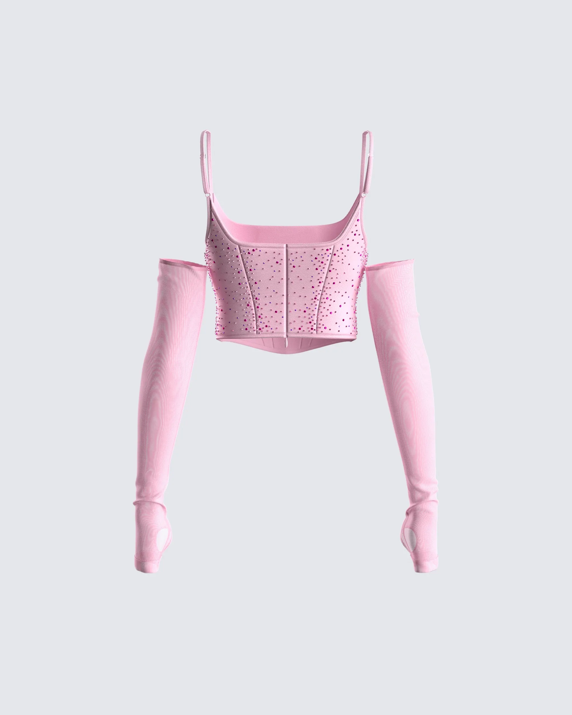 Delisa Pink Rhinestone Corset Top sold by Finesse product image thumbnail 3