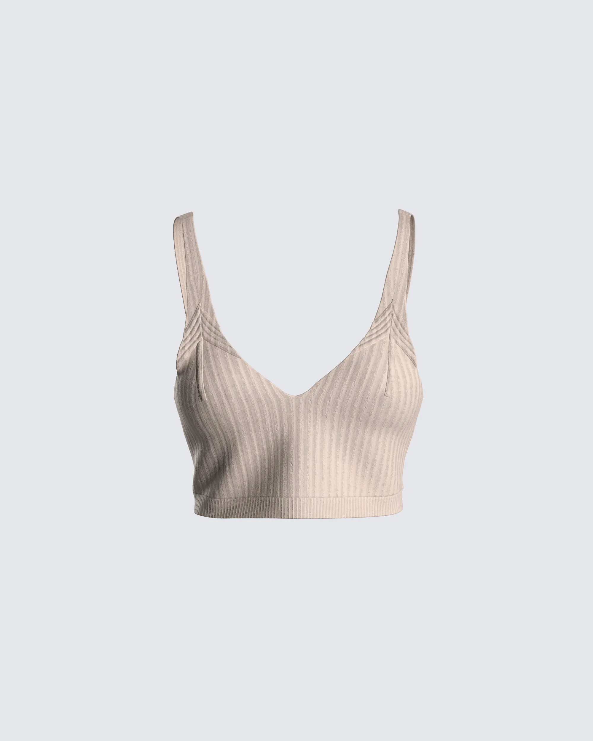 Elsie Taupe Ribbed Bralette sold by Finesse