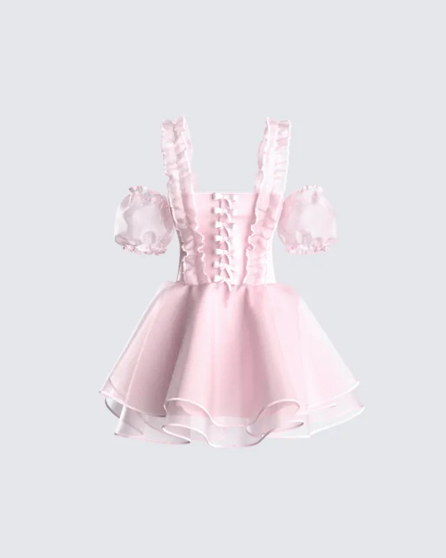 Nini Pink Organza Ruffle Dress sold by Finesse