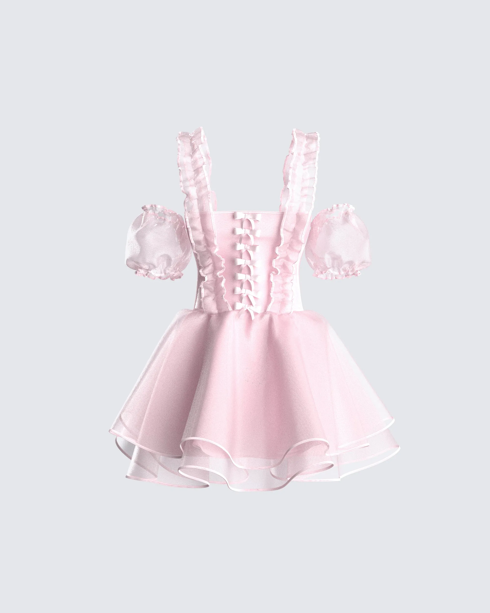 Nini Pink Organza Ruffle Dress sold by Finesse