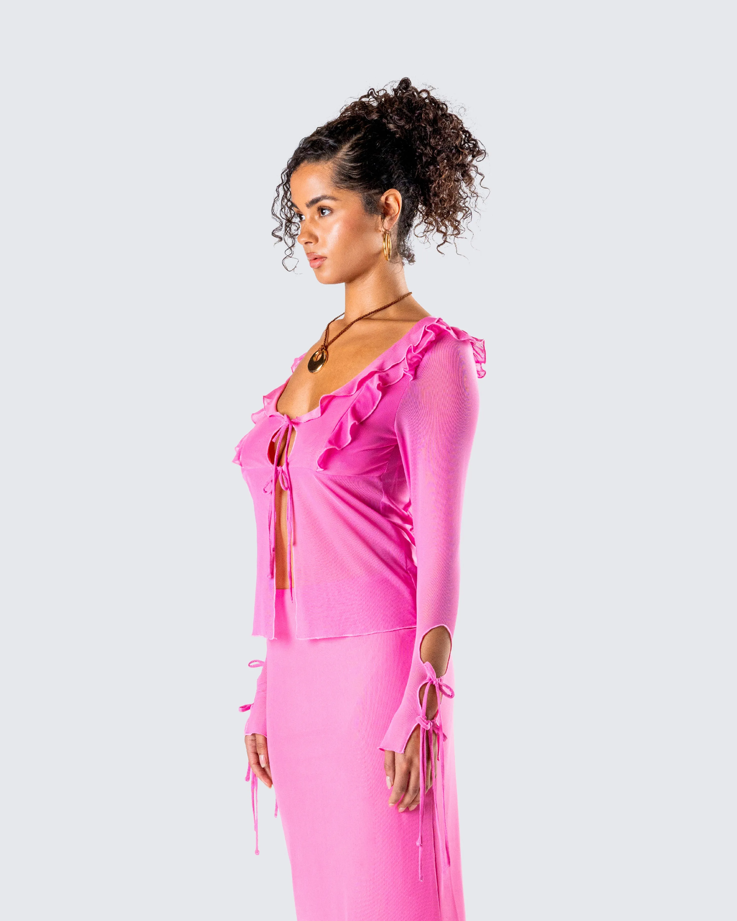 Vianka Pink Long Sleeve Top sold by Finesse product image thumbnail 5