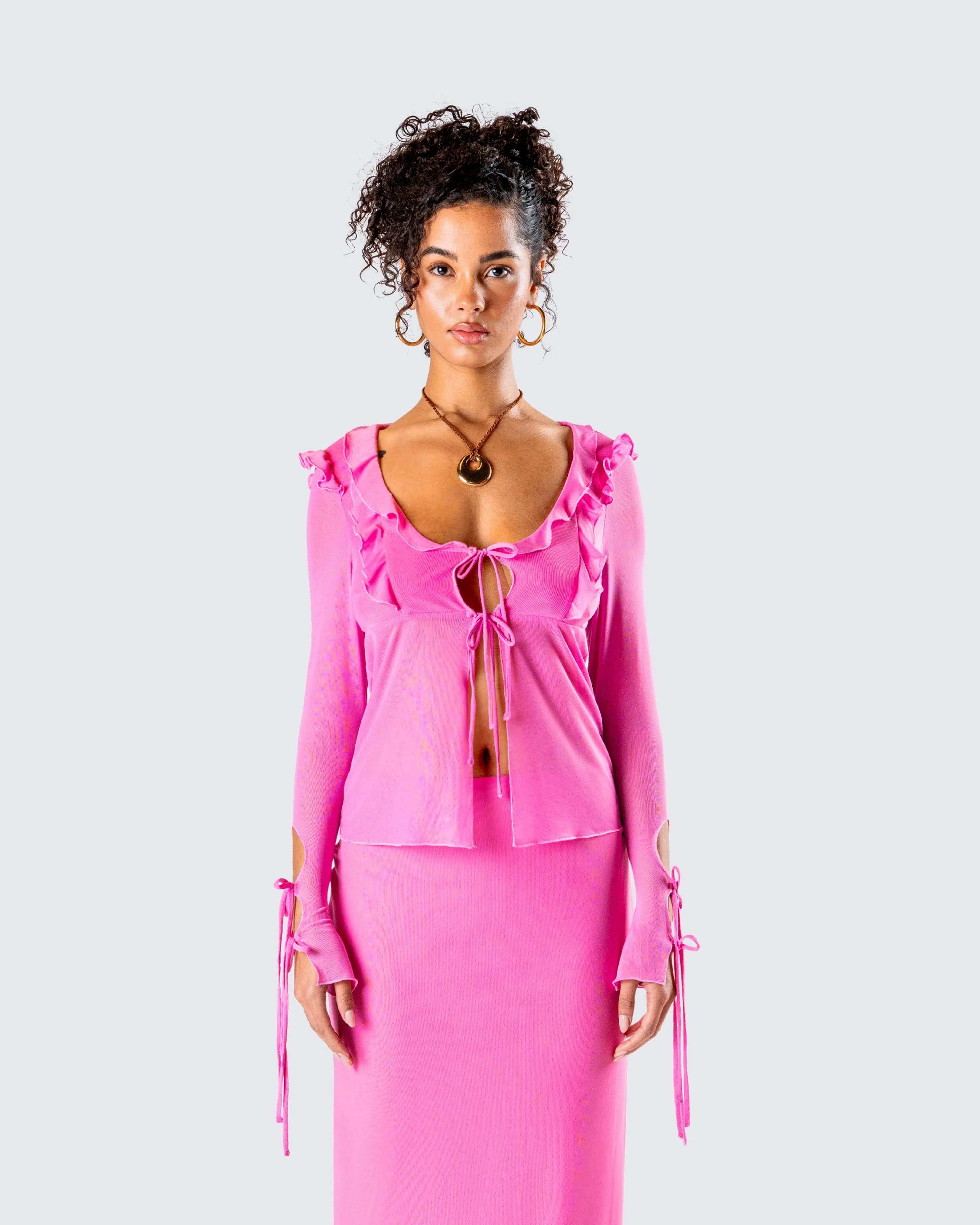 Vianka Pink Long Sleeve Top sold by Finesse product image thumbnail 4