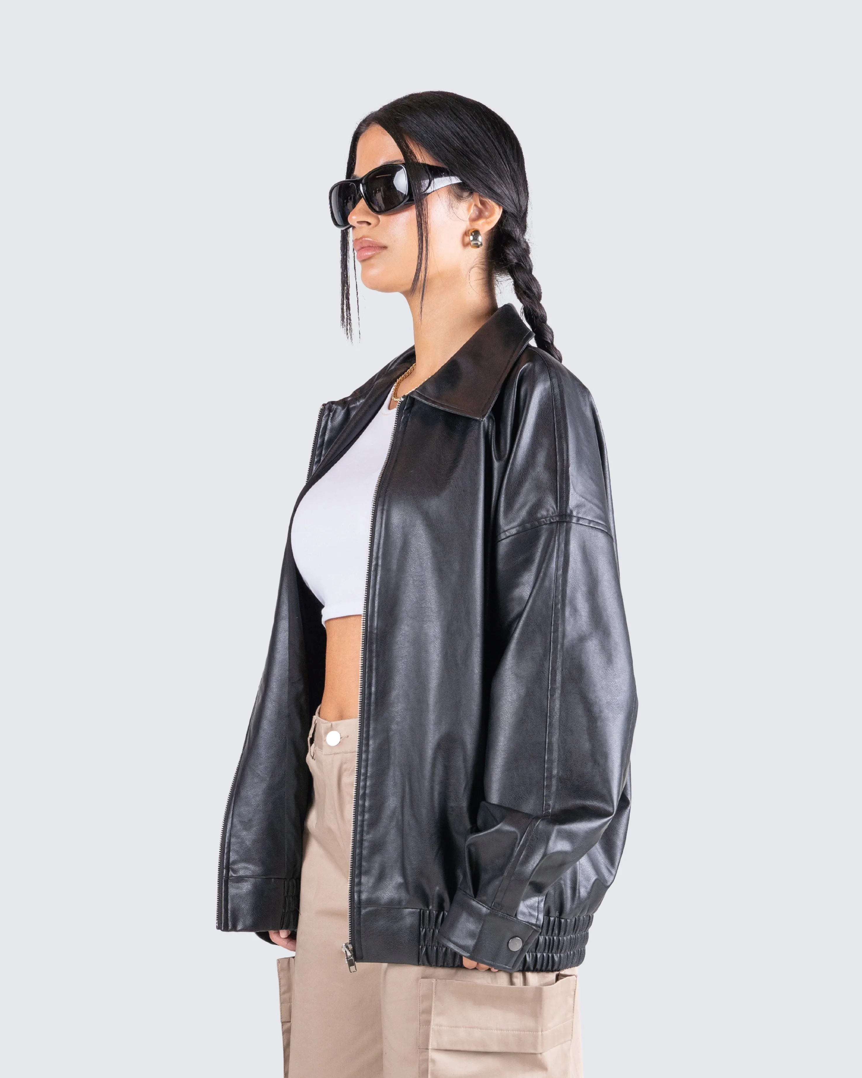 Danny Black Vegan Leather Jacket sold by Finesse product image thumbnail 5