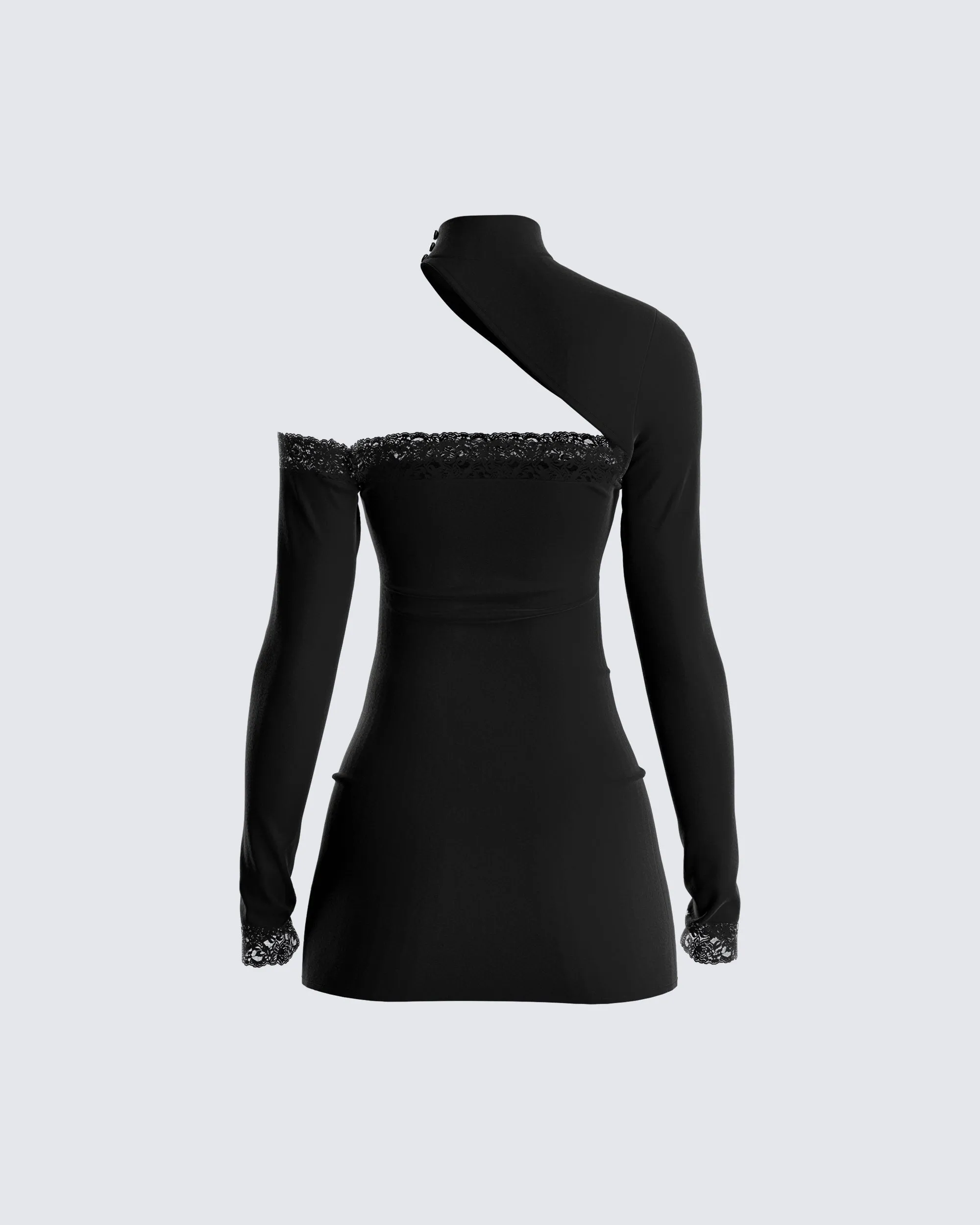 Isla Black Lace Trim Dress sold by Finesse product image thumbnail 3