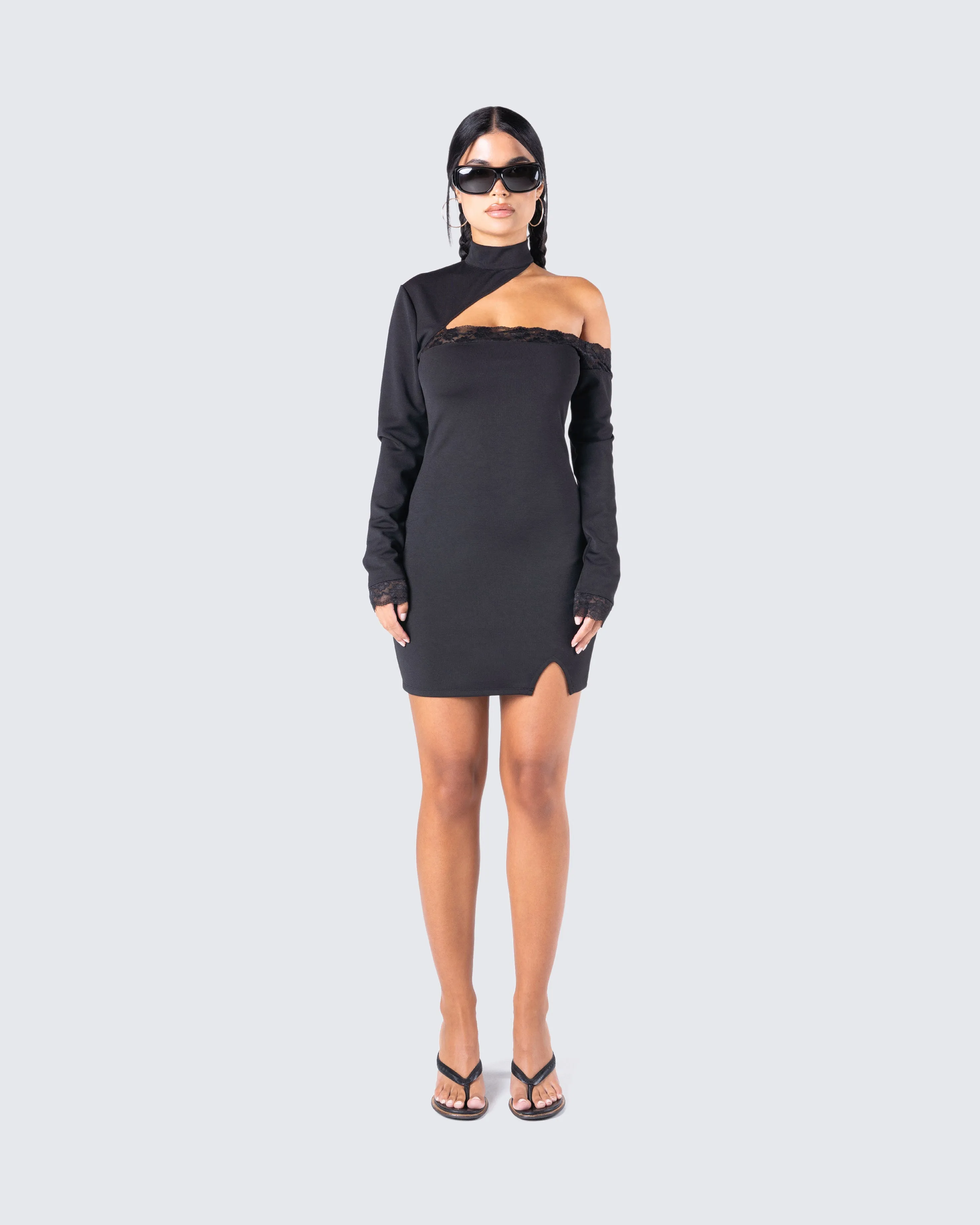 Isla Black Lace Trim Dress sold by Finesse product image thumbnail 4