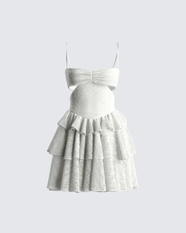 Alicia White Lace Mini Dress sold by Finesse