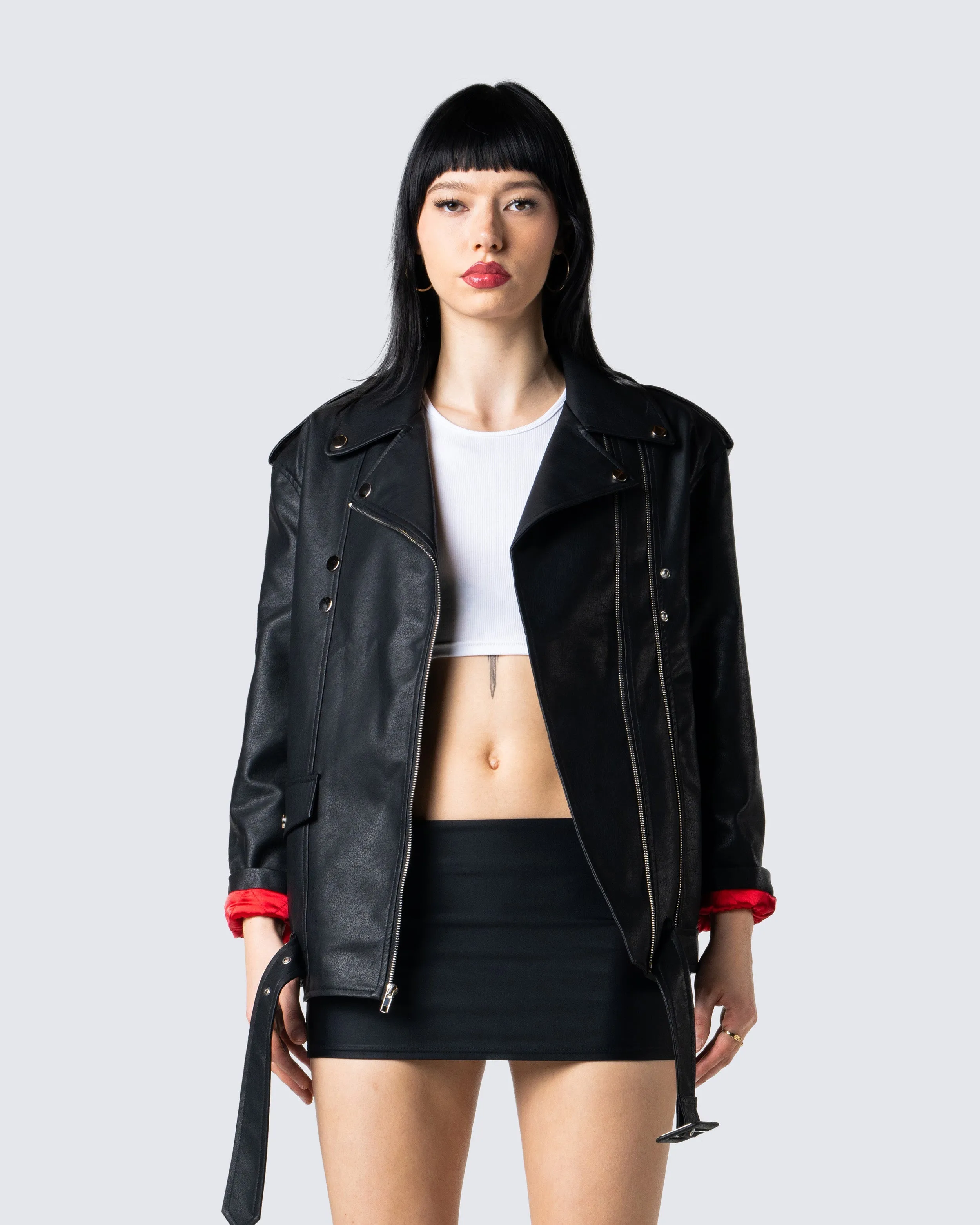 Tarja Black Vegan Leather Jacket sold by Finesse product image thumbnail 4