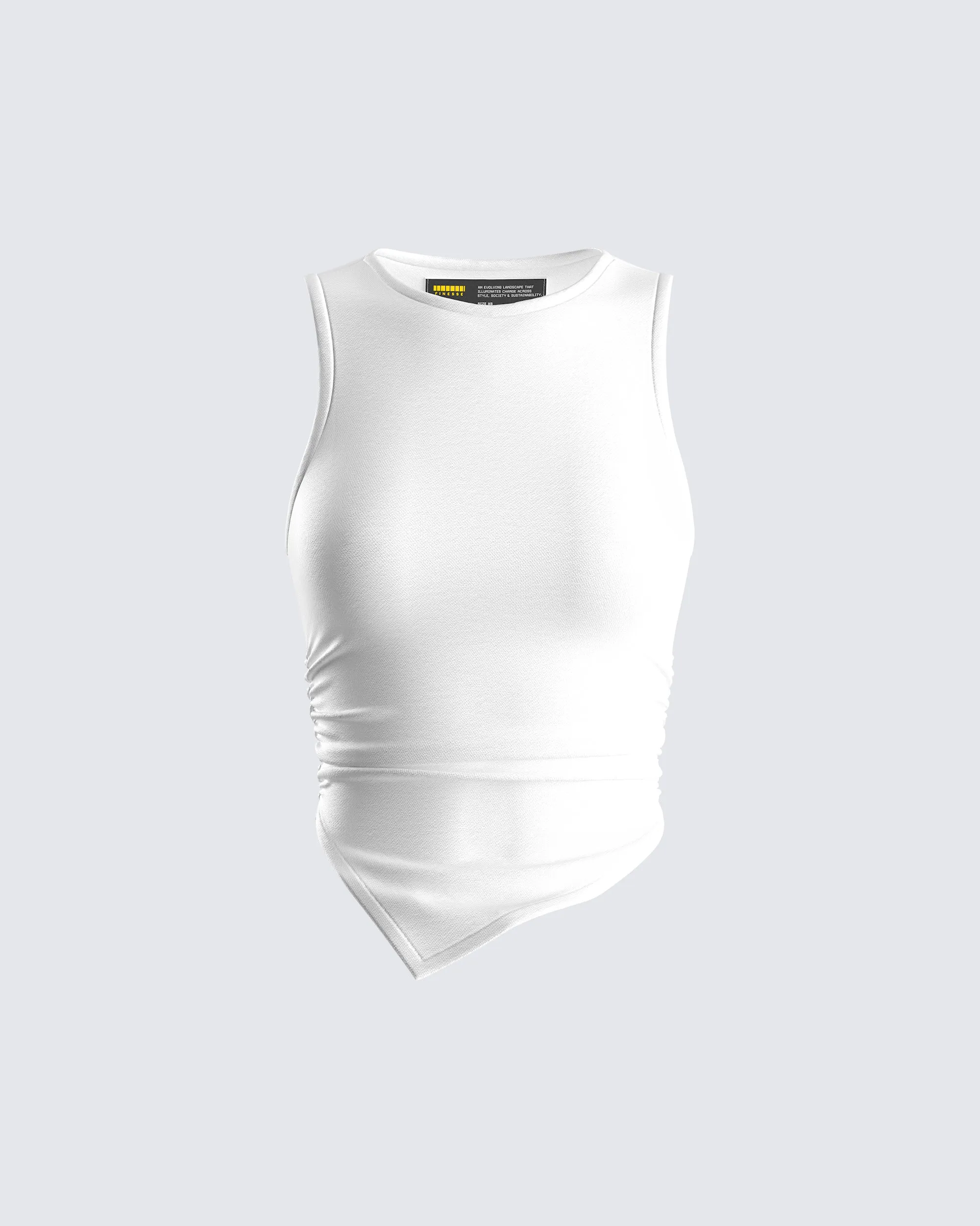 Ema White Jersey Tank Top sold by Finesse