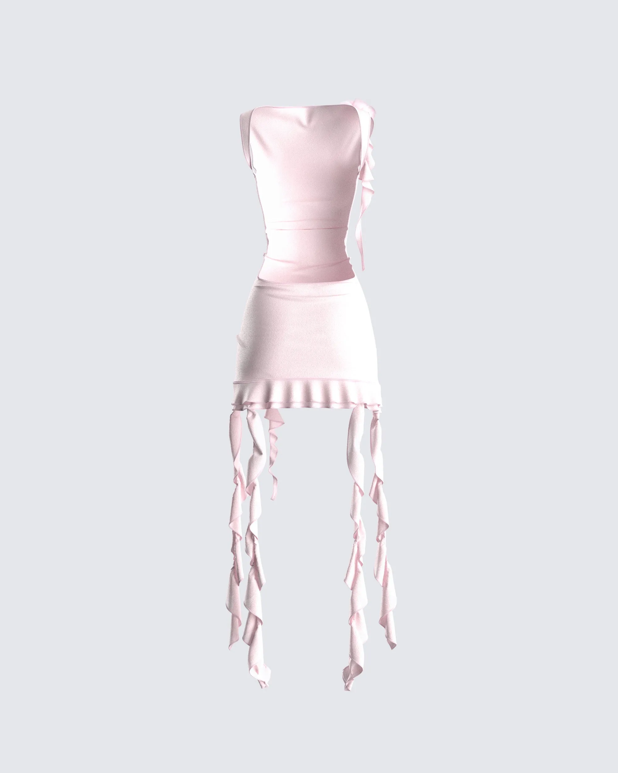 Tiana Pink Ruffle Rosette Dress sold by Finesse product image thumbnail 3