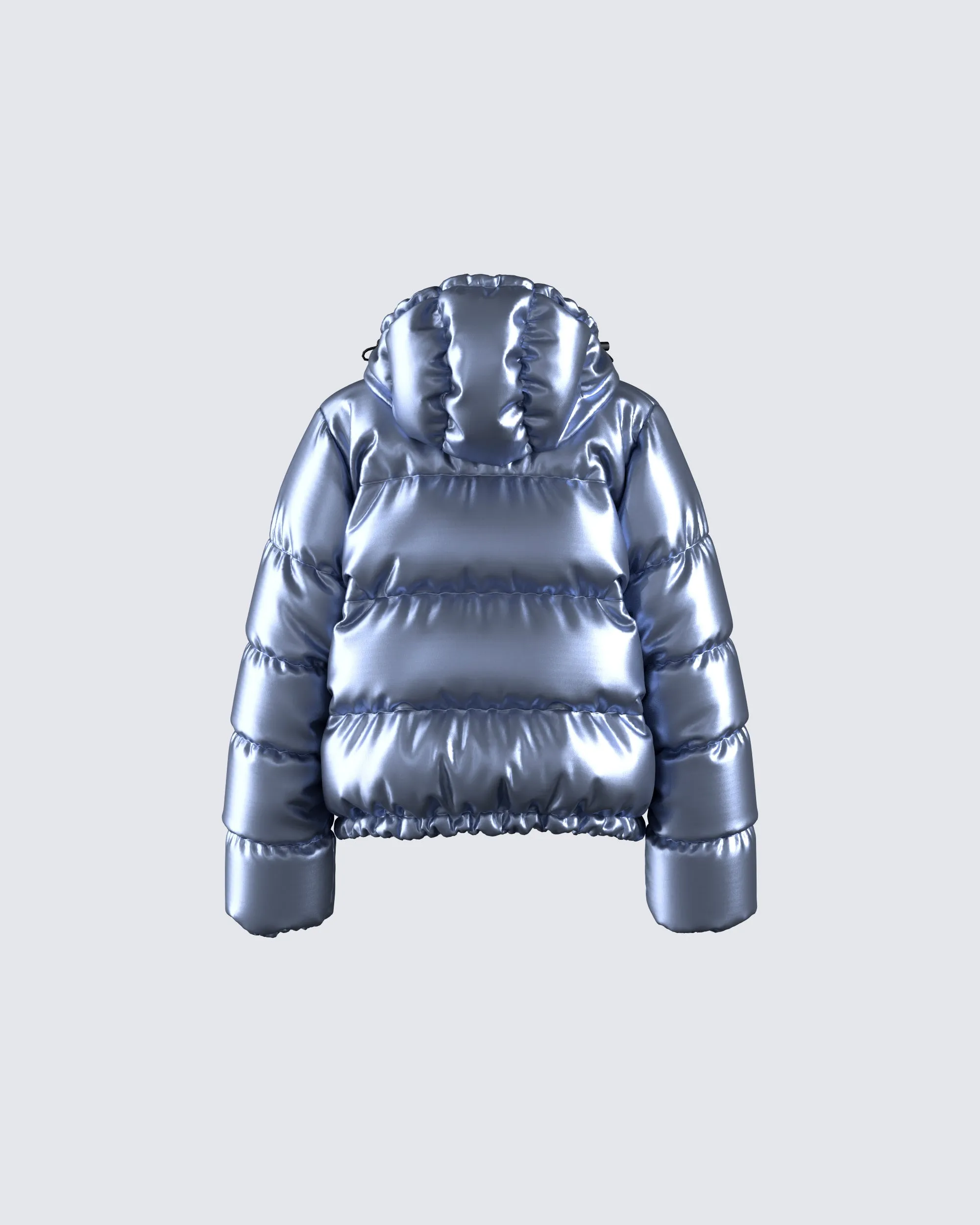 Azalea Blue Metallic Puffer Jacket sold by Finesse product image thumbnail 3