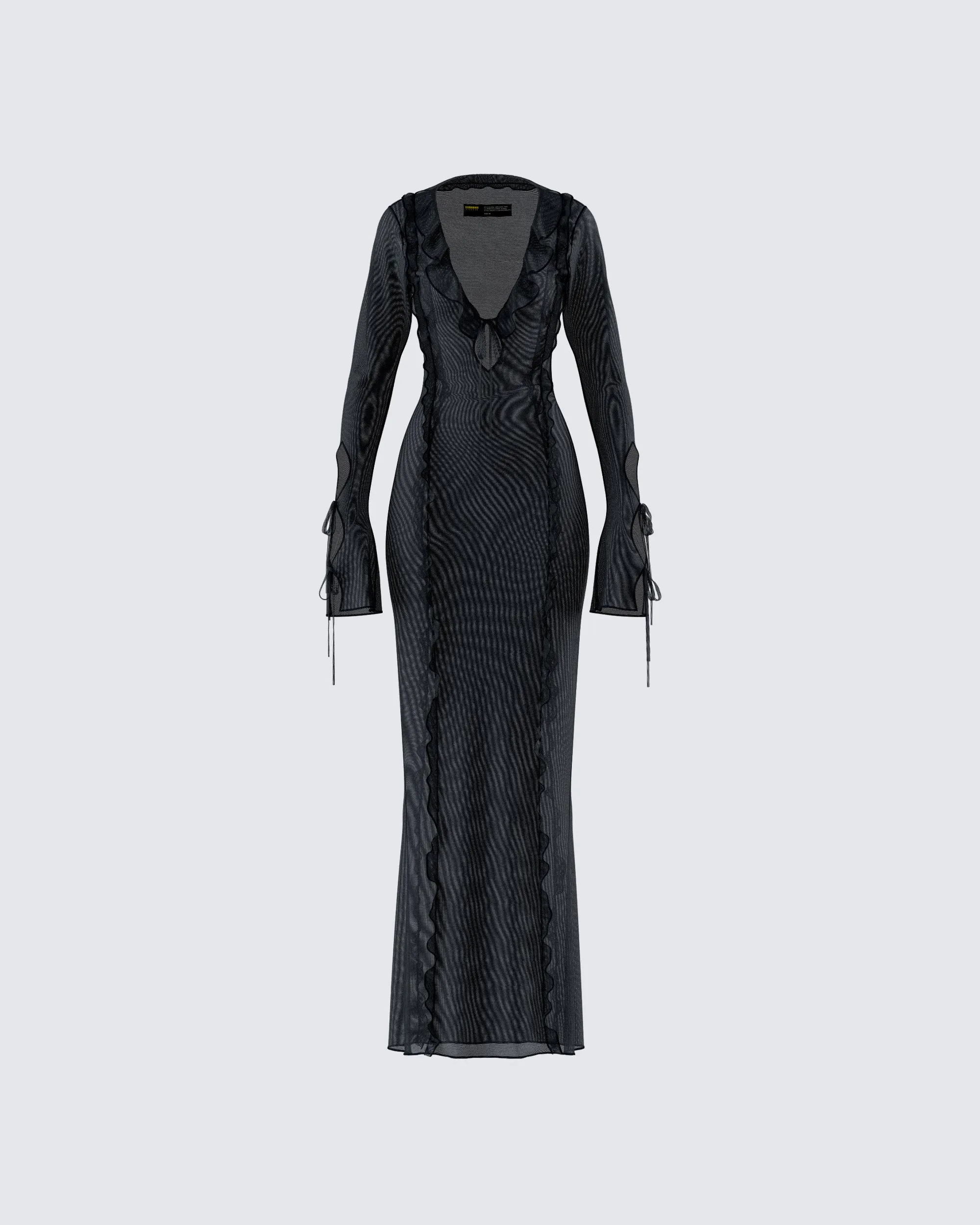 Florence Black Mesh Maxi Dress sold by Finesse