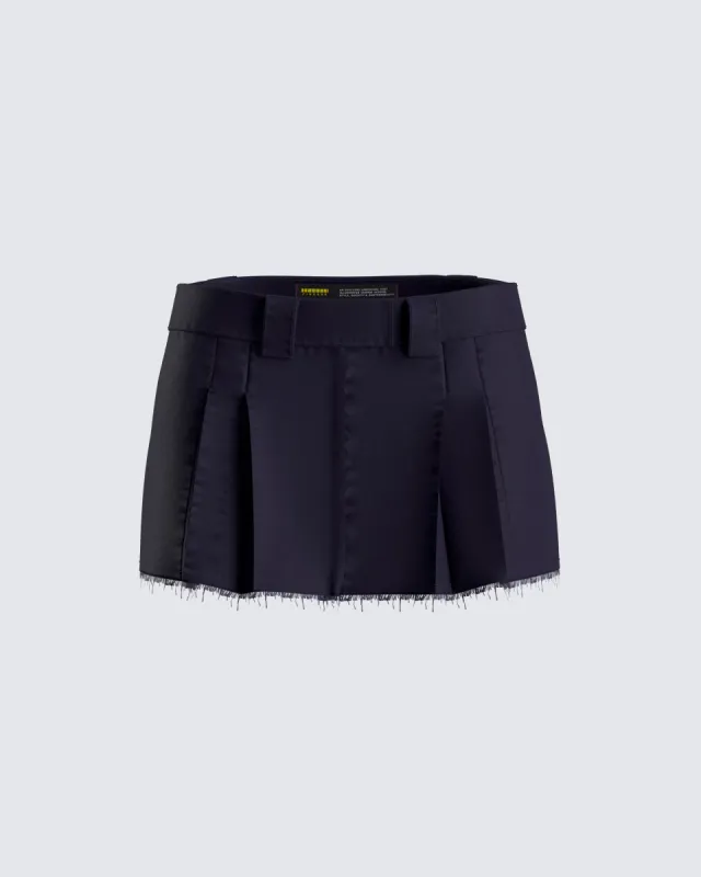 Svetlana Navy Twill Mini Skirt sold by Finesse
