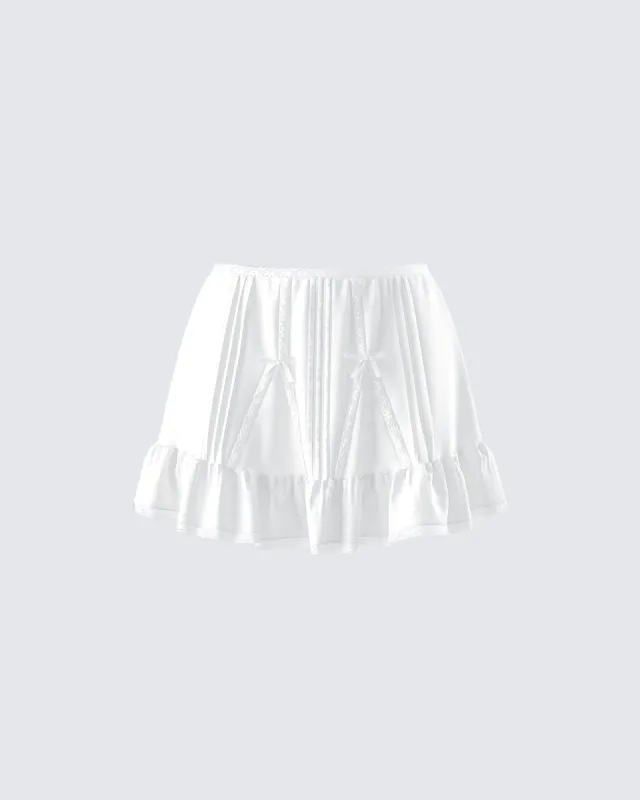 Zoella Ivory Ruffle Mini Skirt sold by Finesse