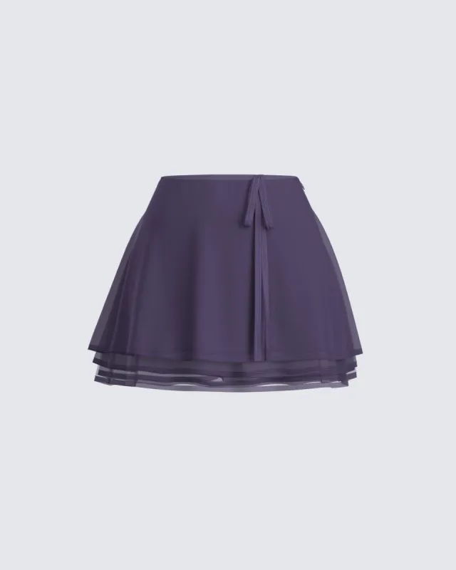 Arpana Charcoal Layered Mini Skirt sold by Finesse