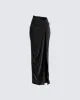 Samantha Black Velvet Maxi Skirt sold by Finesse