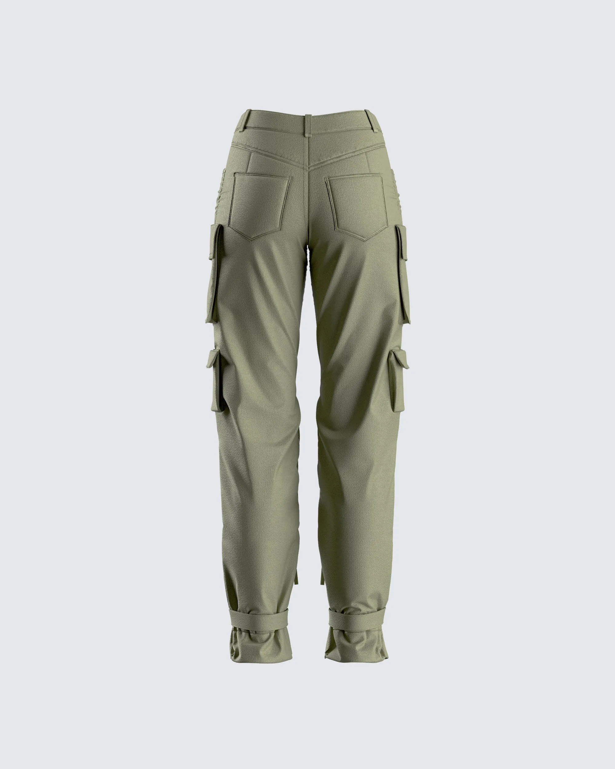Eleni Olive Utility Pocket Pant sold by Finesse product image thumbnail 3