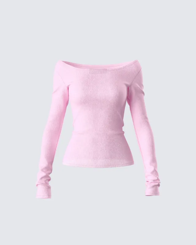 Leslie Pink Off Shoulder Top sold by Finesse