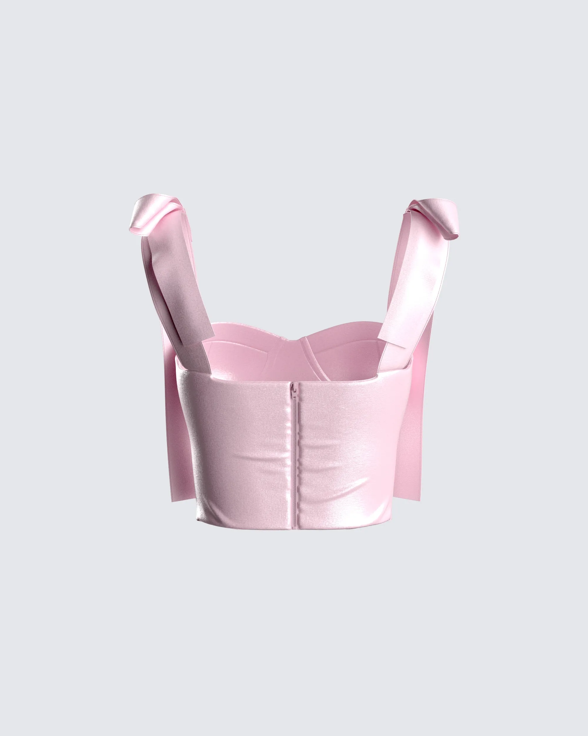 Edith Pink Satin Corset Top sold by Finesse product image thumbnail 3