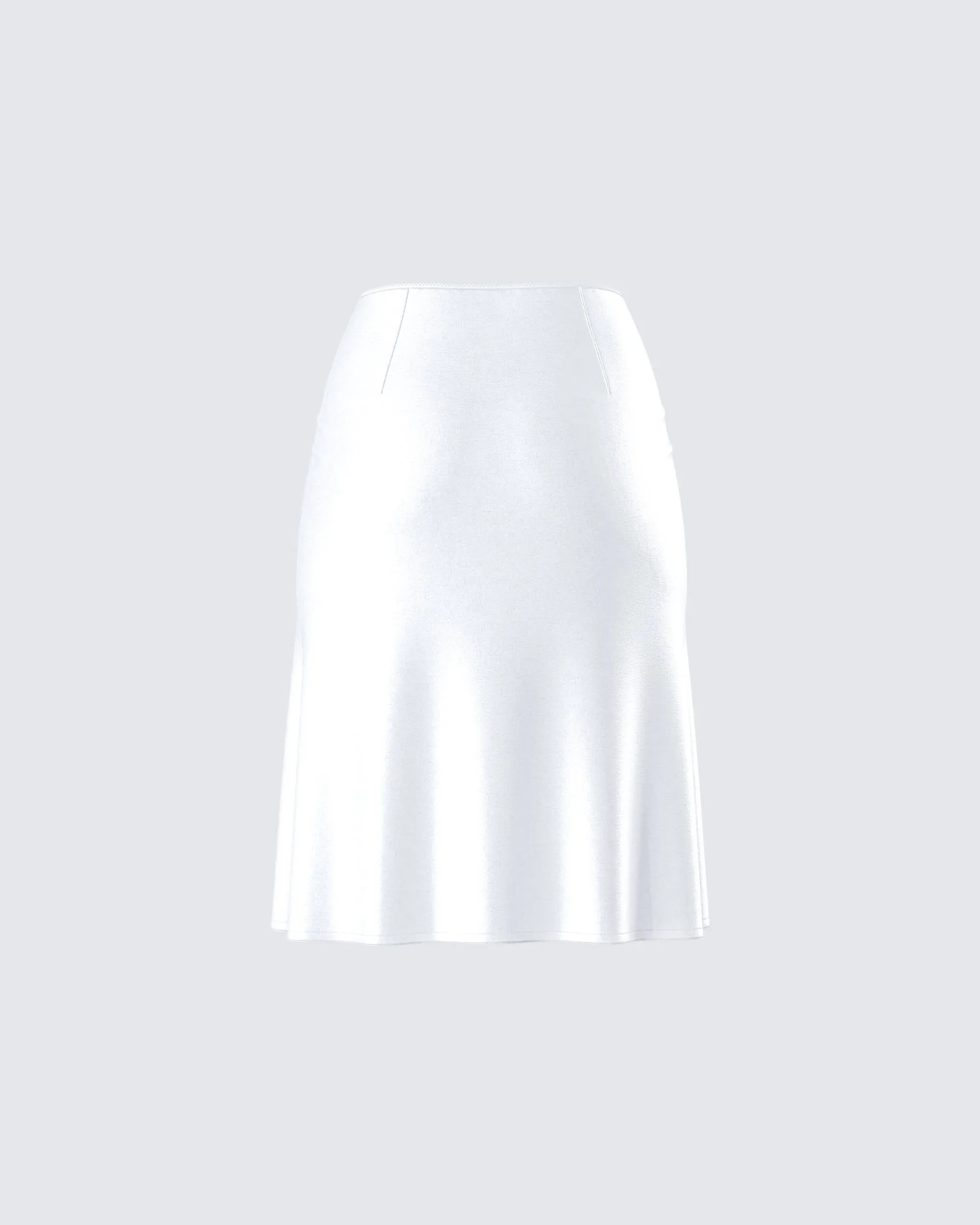 Zaina White Satin Flounce Skirt sold by Finesse product image thumbnail 3