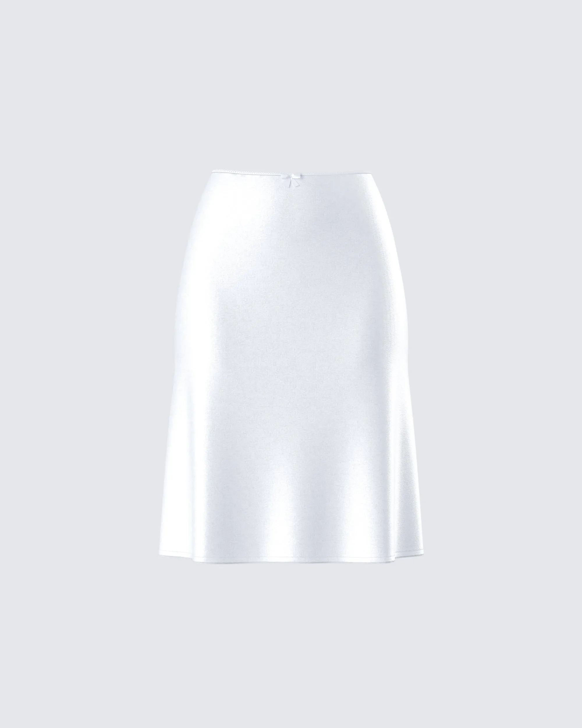 Zaina White Satin Flounce Skirt sold by Finesse