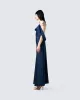 Sophia Navy Cowl Draped Gown sold by Finesse