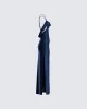 Sophia Navy Cowl Draped Gown sold by Finesse
