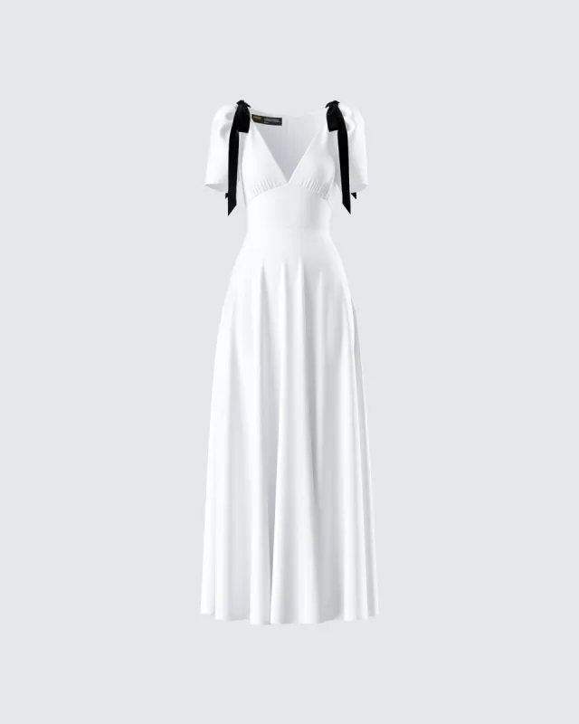 Braelyn White Maxi Dress sold by Finesse