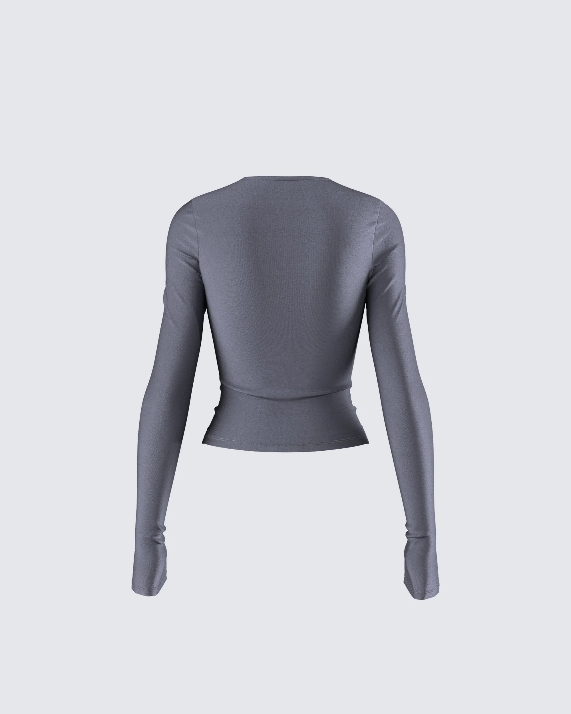 Vivi Grey Jersey Long Sleeve Top sold by Finesse product image thumbnail 3
