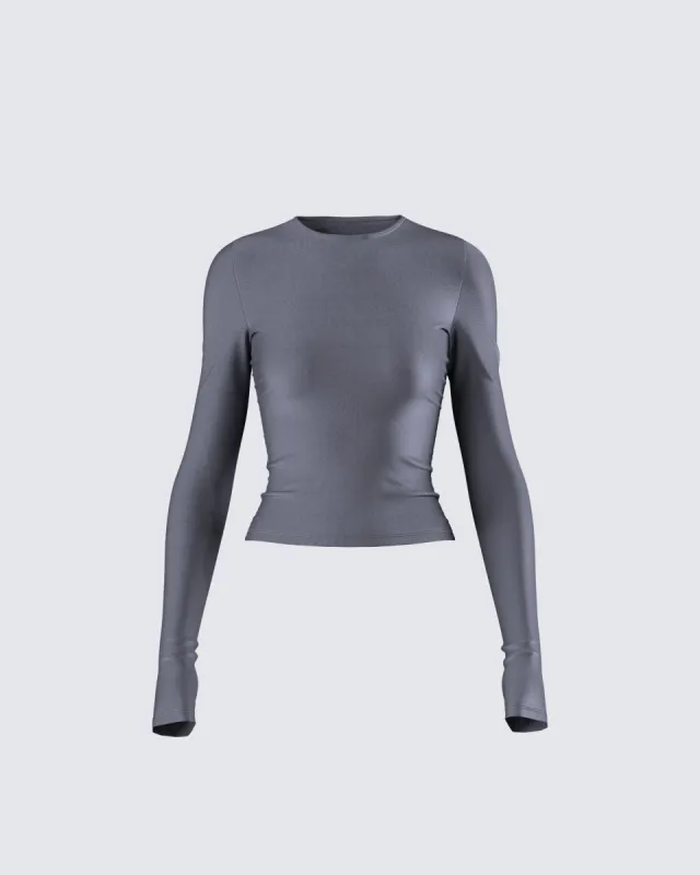 Vivi Grey Jersey Long Sleeve Top sold by Finesse
